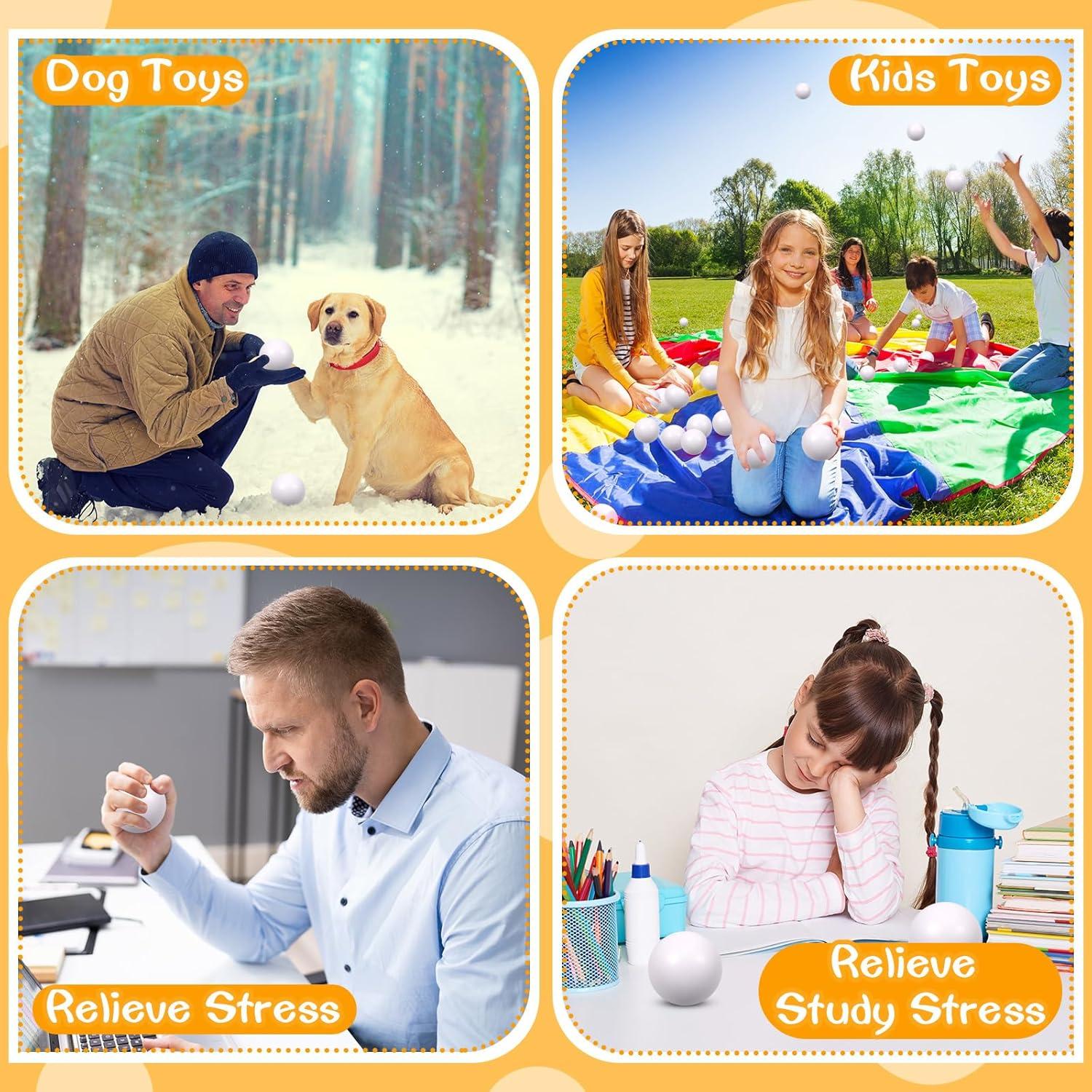 12 Pelotas de Espuma Antiestrés Kymqlyw 6,35 cm Blancas