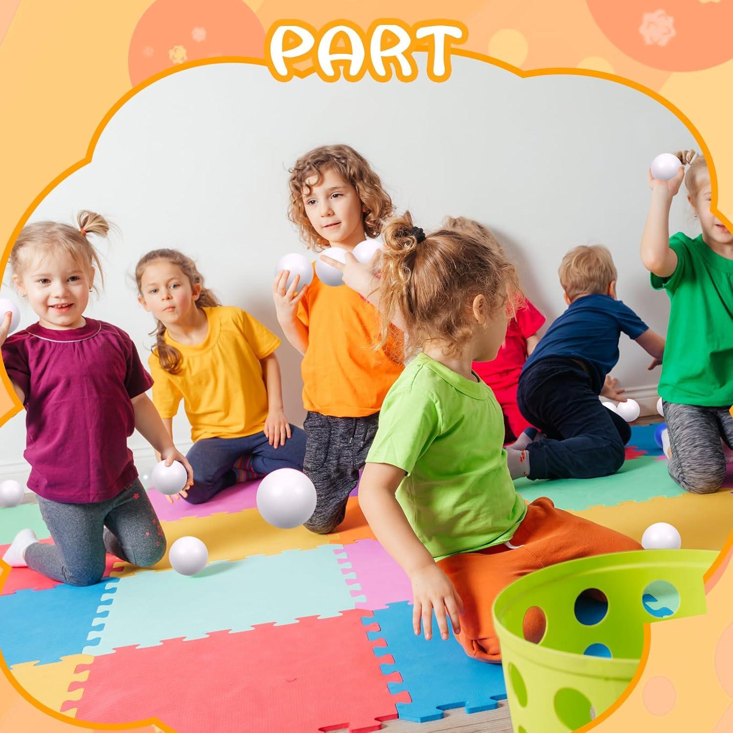 12 Pelotas de Espuma Antiestrés Kymqlyw 6,35 cm Blancas