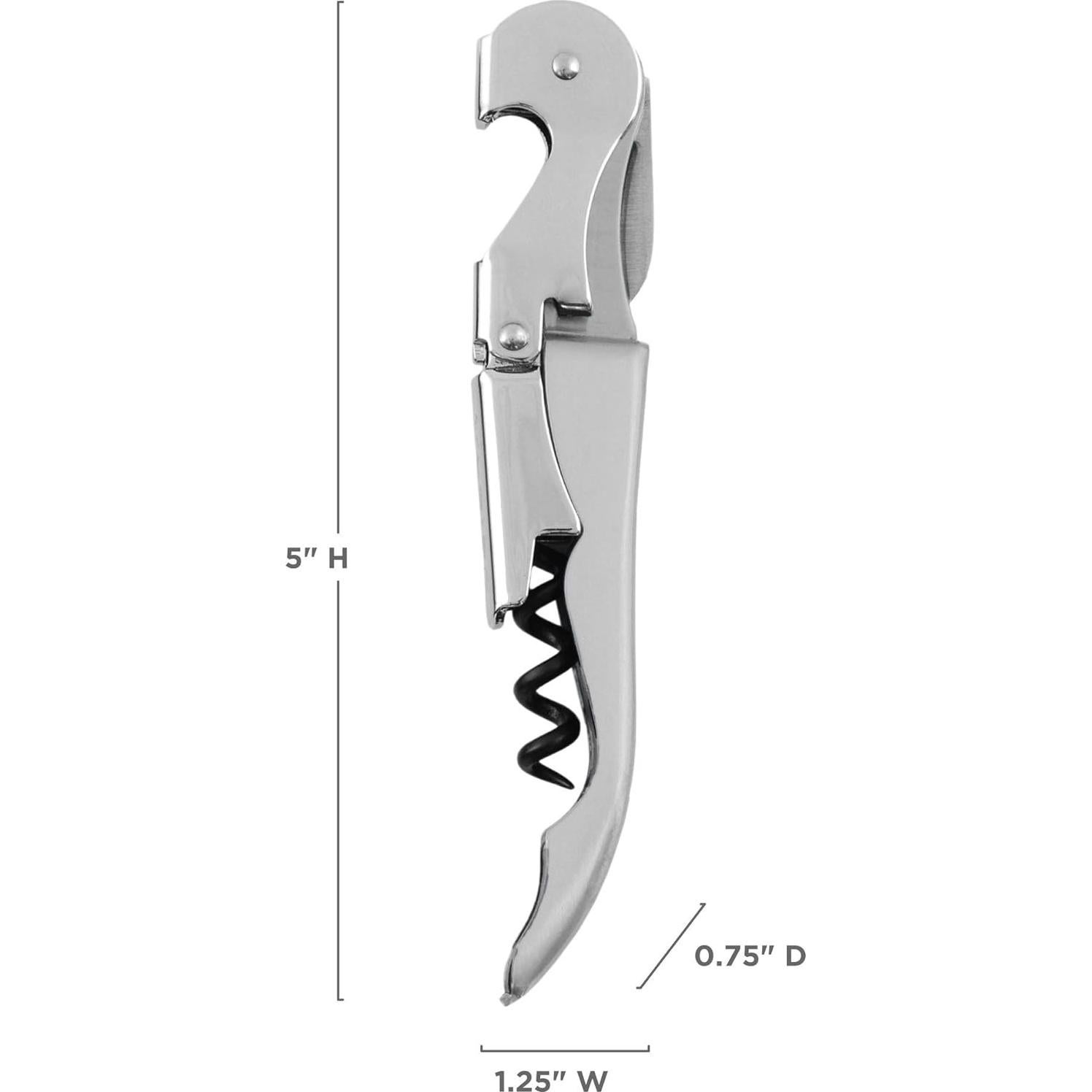Sacacorchos Doble Bisagra True de Acero Inoxidable