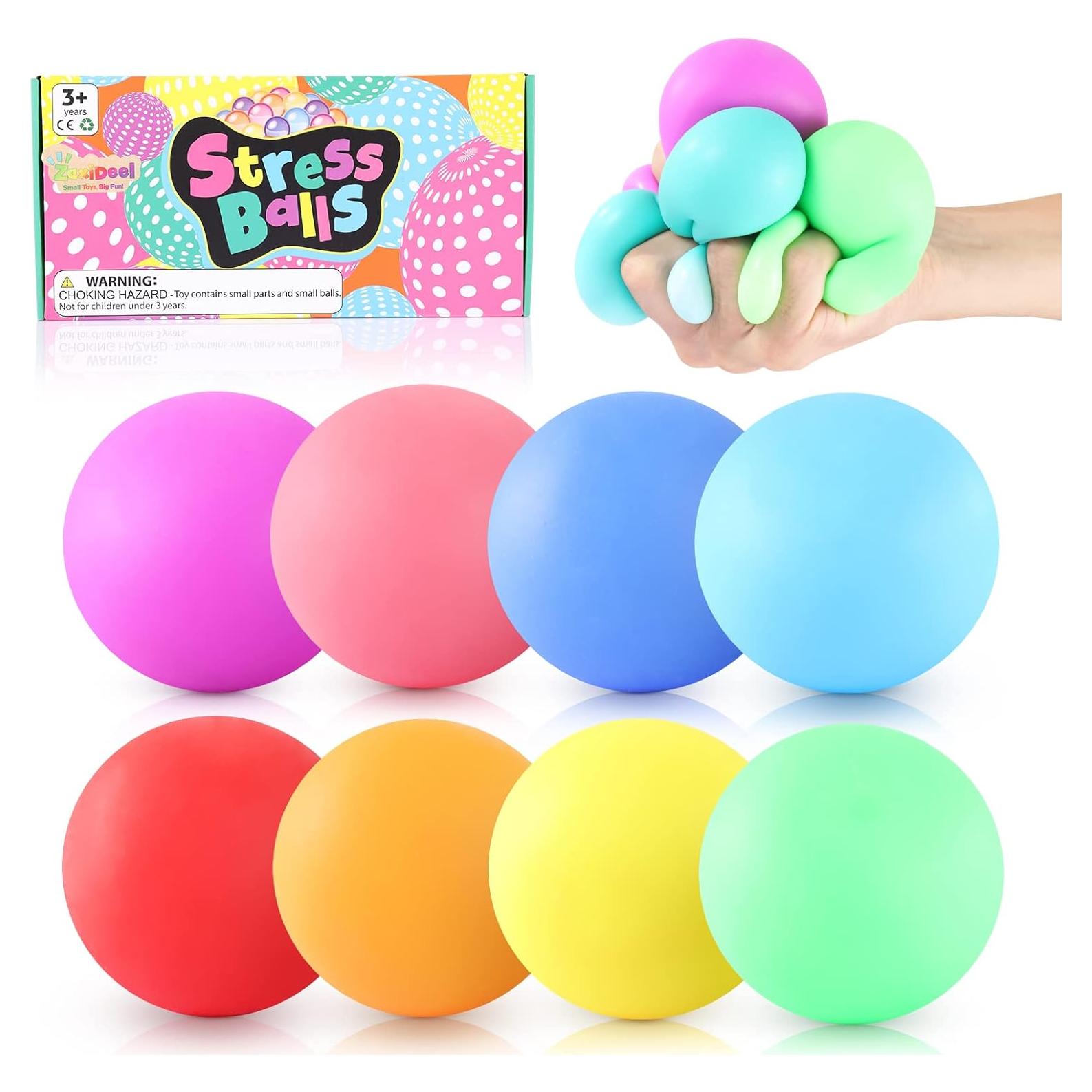 Pelotas Antiestrés Zaxideel 8 Pack 6.35 cm Alivio Ansiedad