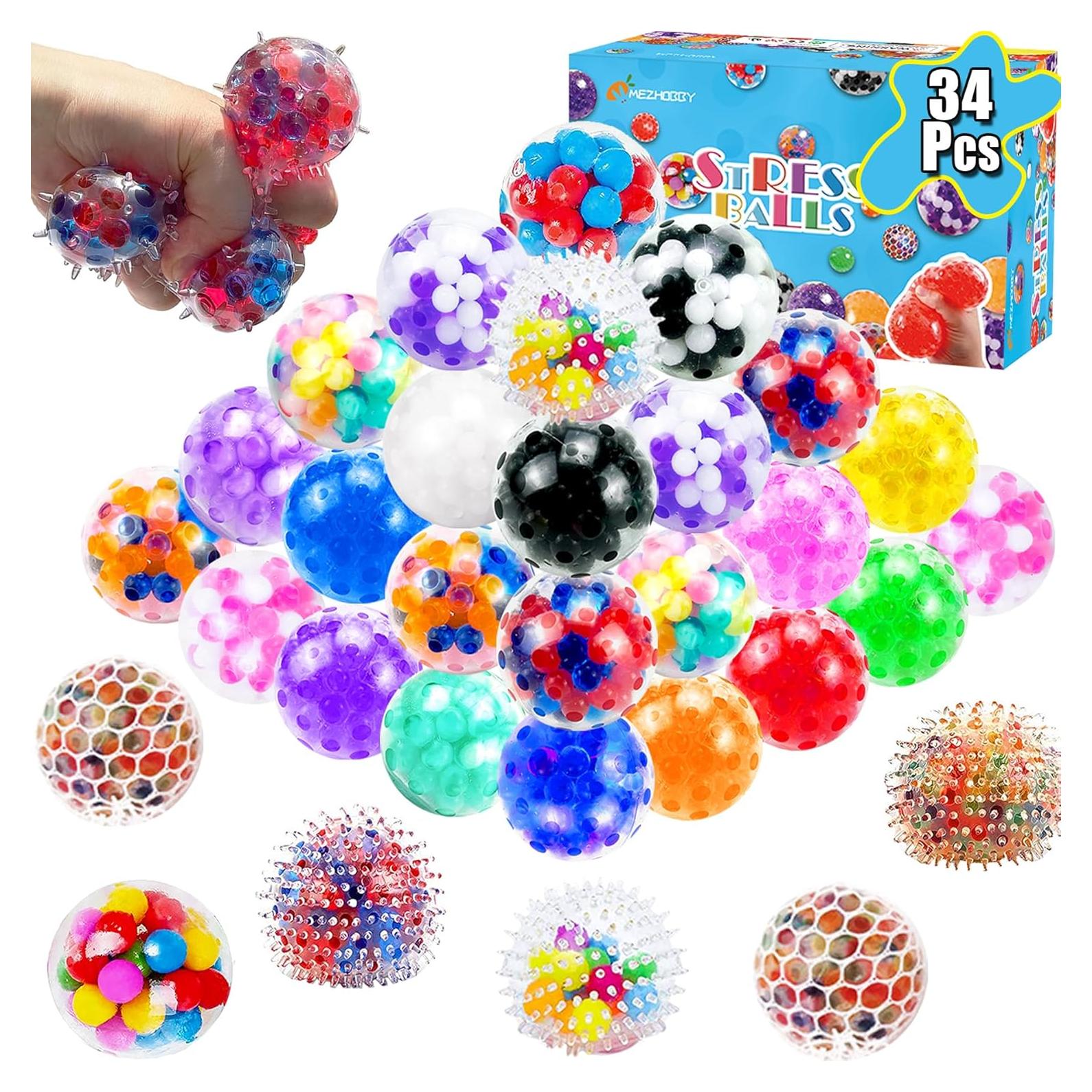 34 Piezas Pelotas Antiestrés MEZHOBBY Alivio de Ansiedad