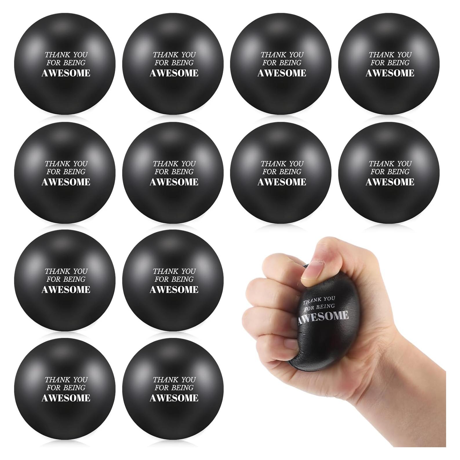Lenwen 12 Pelotas de Estrés Motivacionales 6.3 cm Negro
