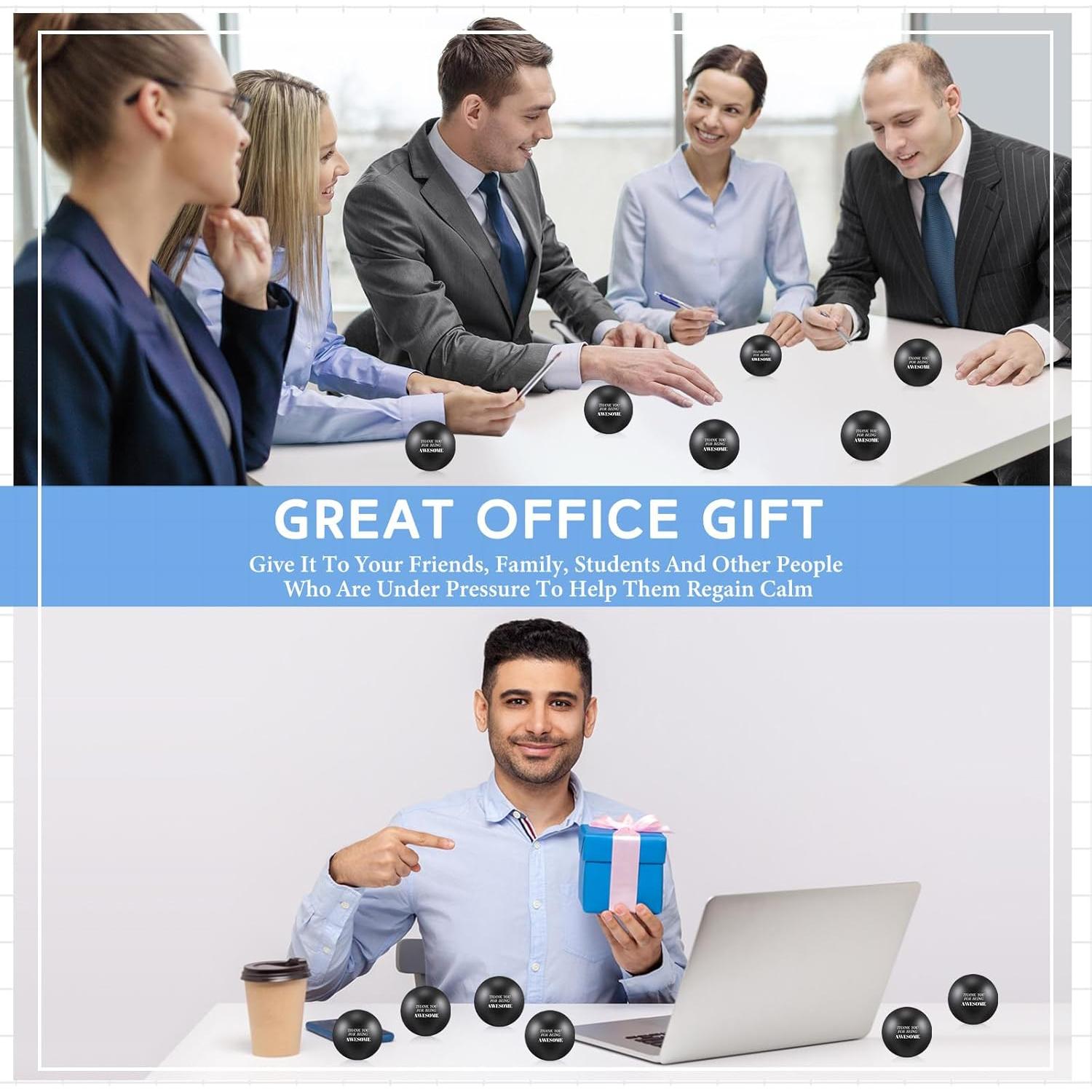 Lenwen 12 Pelotas de Estrés Motivacionales 6.3 cm Negro