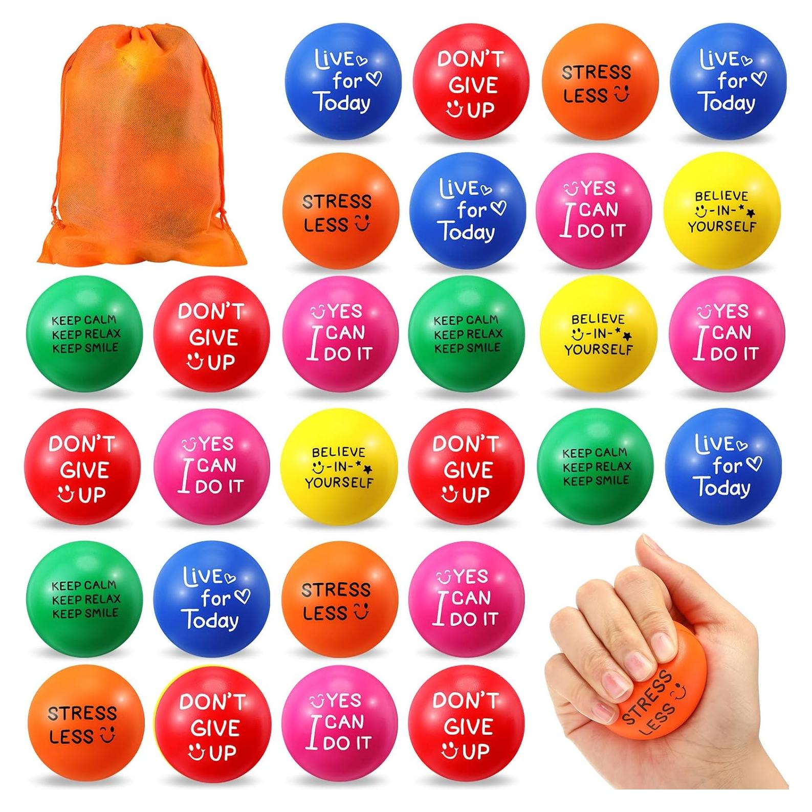 Pelotas Antiestrés Motivacionales HyDren 48 Pcs 5 cm