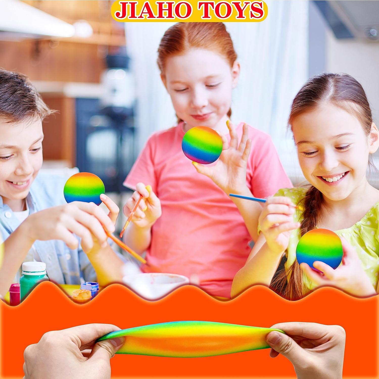 JIAHO 3 Pelotas Antiestrés Arcoíris 6,1 cm para Niños y Adultos