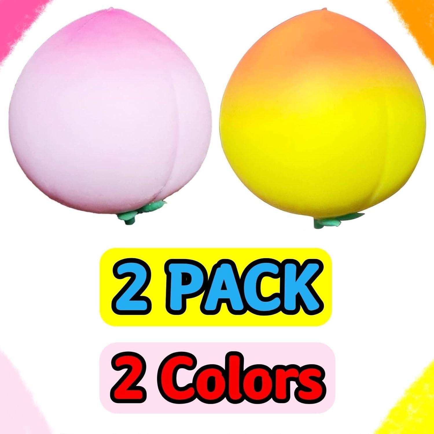 Paquete de 2 Pelotas de Estrés Kawaite Durazno 14,99 cm