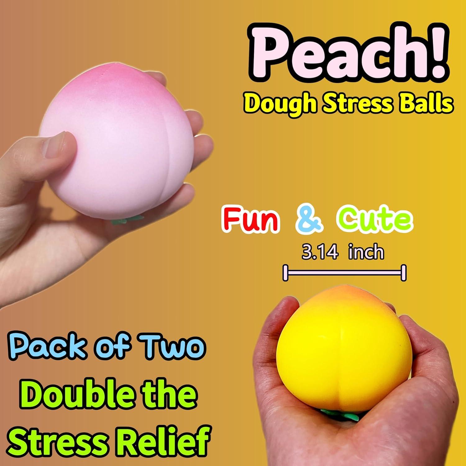 Paquete de 2 Pelotas de Estrés Kawaite Durazno 14,99 cm
