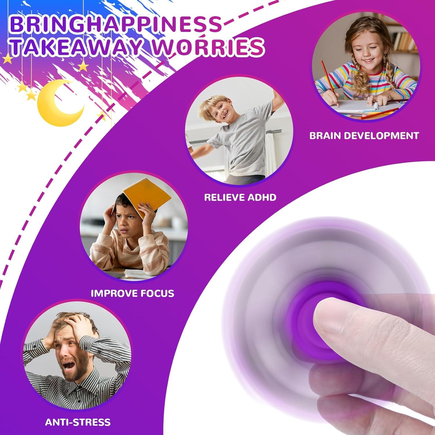 Paquete de 18 Juguetes Fidget Spinner SCIONE para Niños