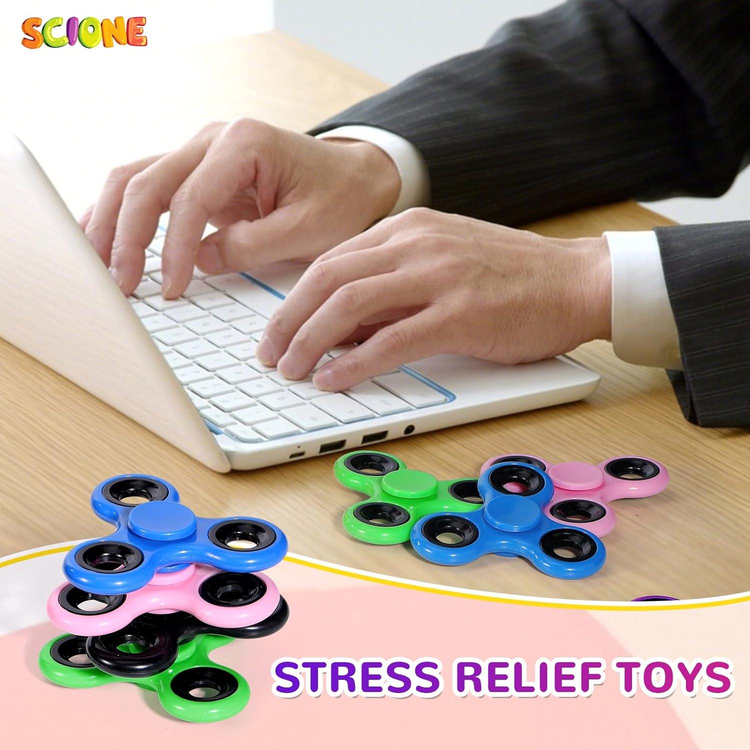Paquete de 18 Juguetes Fidget Spinner SCIONE para Niños