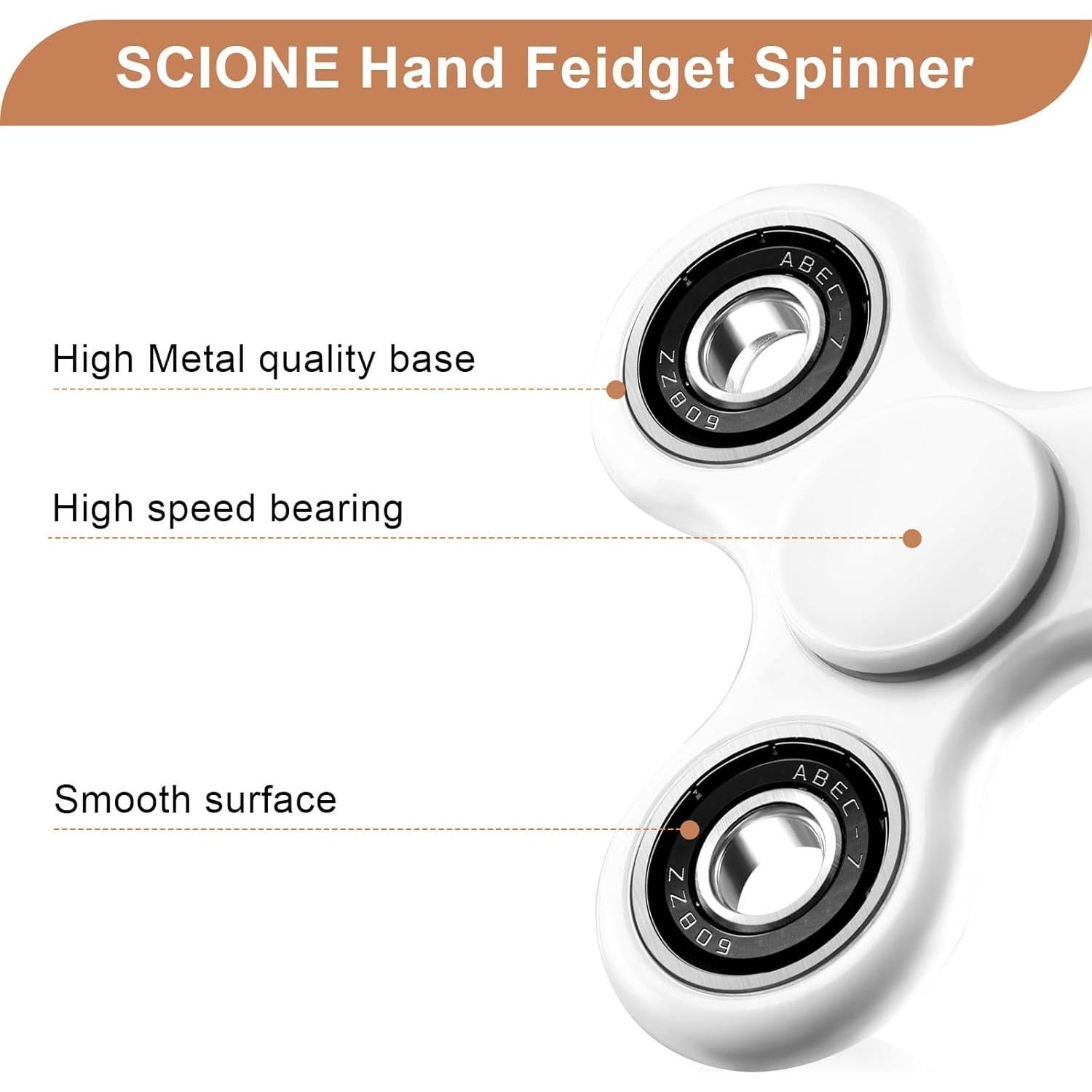Spinner Fidget SCIONE Blanco 1 Pack Juguete Sensorial