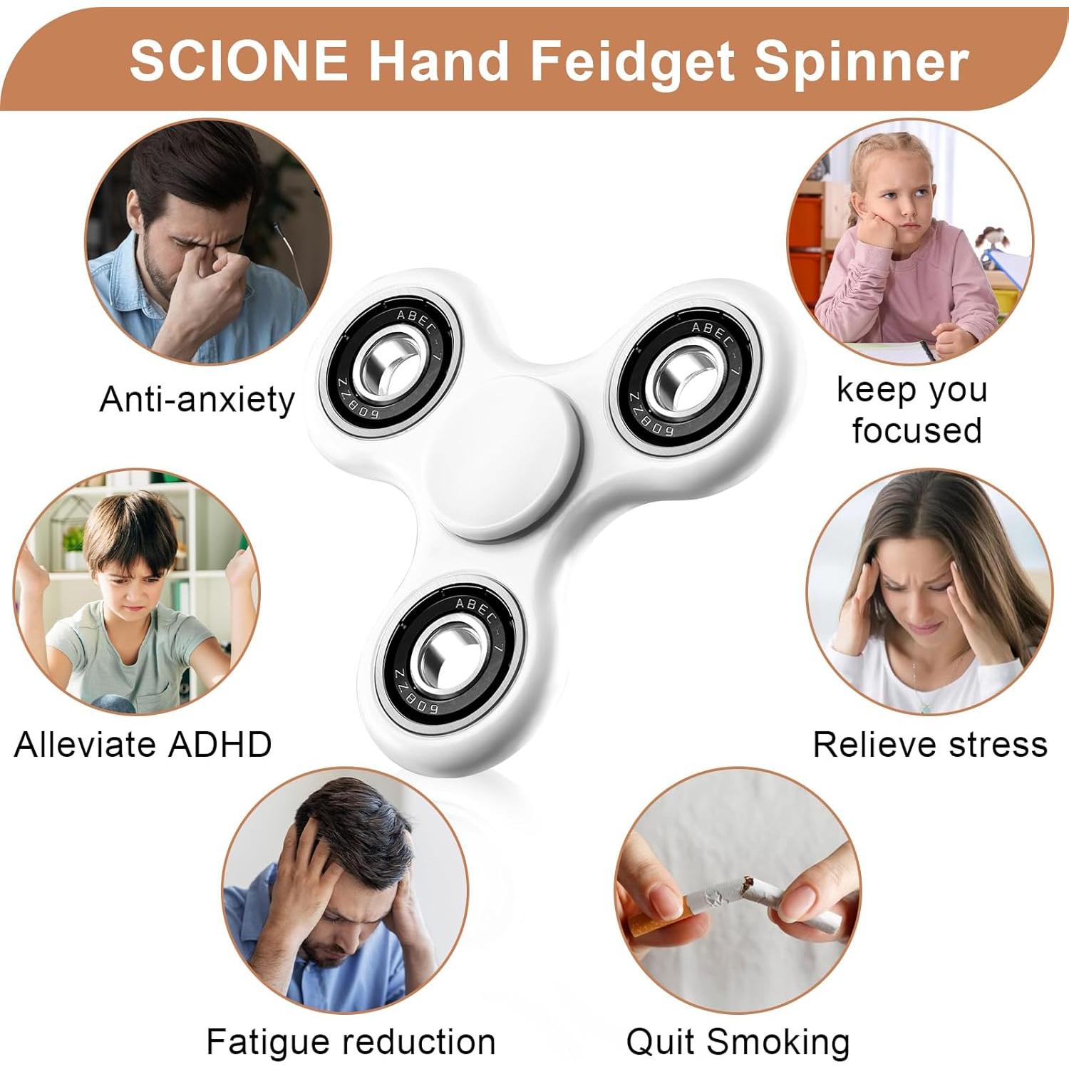 Spinner Fidget SCIONE Blanco 1 Pack Juguete Sensorial