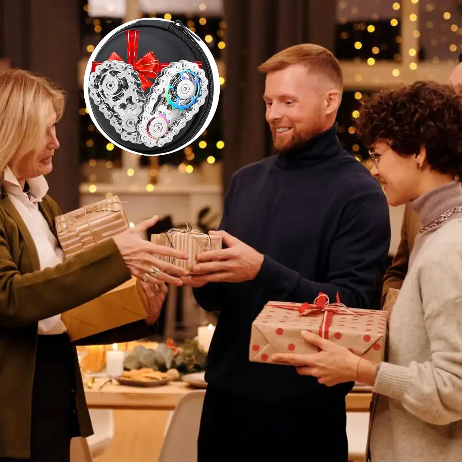 Spinner Antiestrés Metal XFYVIKR 6x3.5x2.5cm Plata+Arcoíris