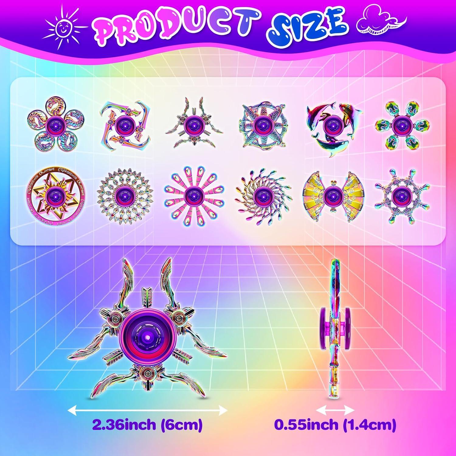 Paquete de 12 Spinners de Metal Aleado Lerifer - Juguetes Sensoriales