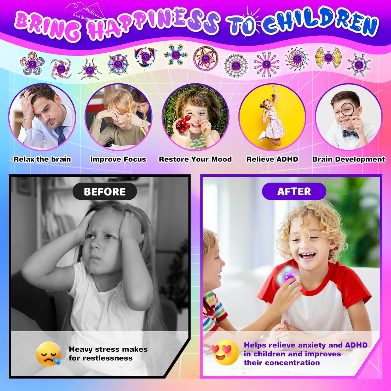 Paquete de 12 Spinners de Metal Aleado Lerifer - Juguetes Sensoriales