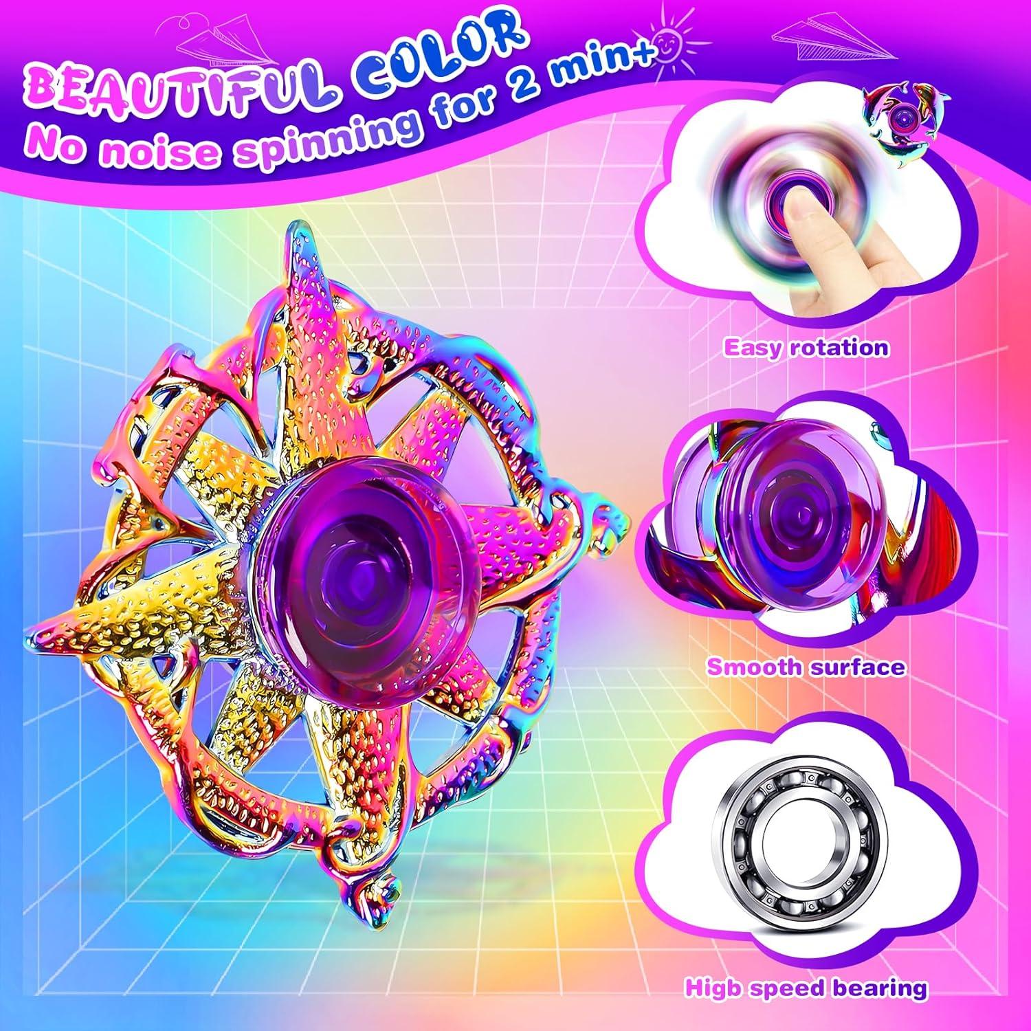 Paquete de 12 Spinners de Metal Aleado Lerifer - Juguetes Sensoriales