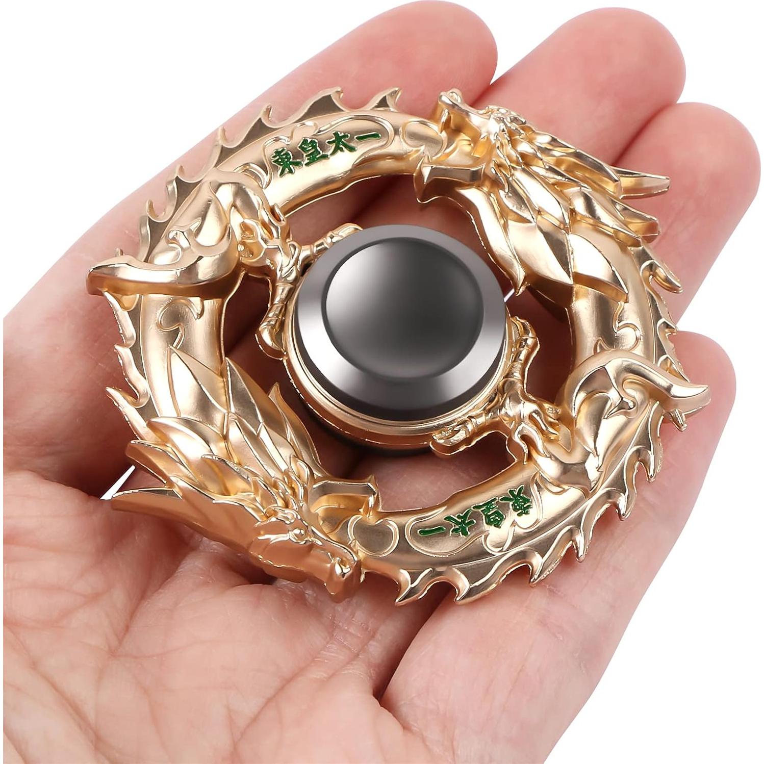 Spinner Fidget Metal MTELE Dragón Dorado Alivio Ansiedad