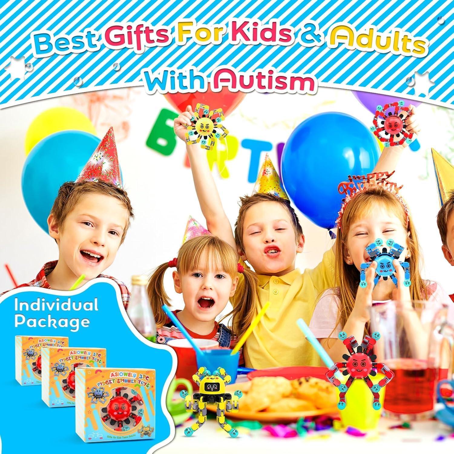 Juguetes Fidget Spinner ASIOWELY 4 Pcs Alivio Estrés