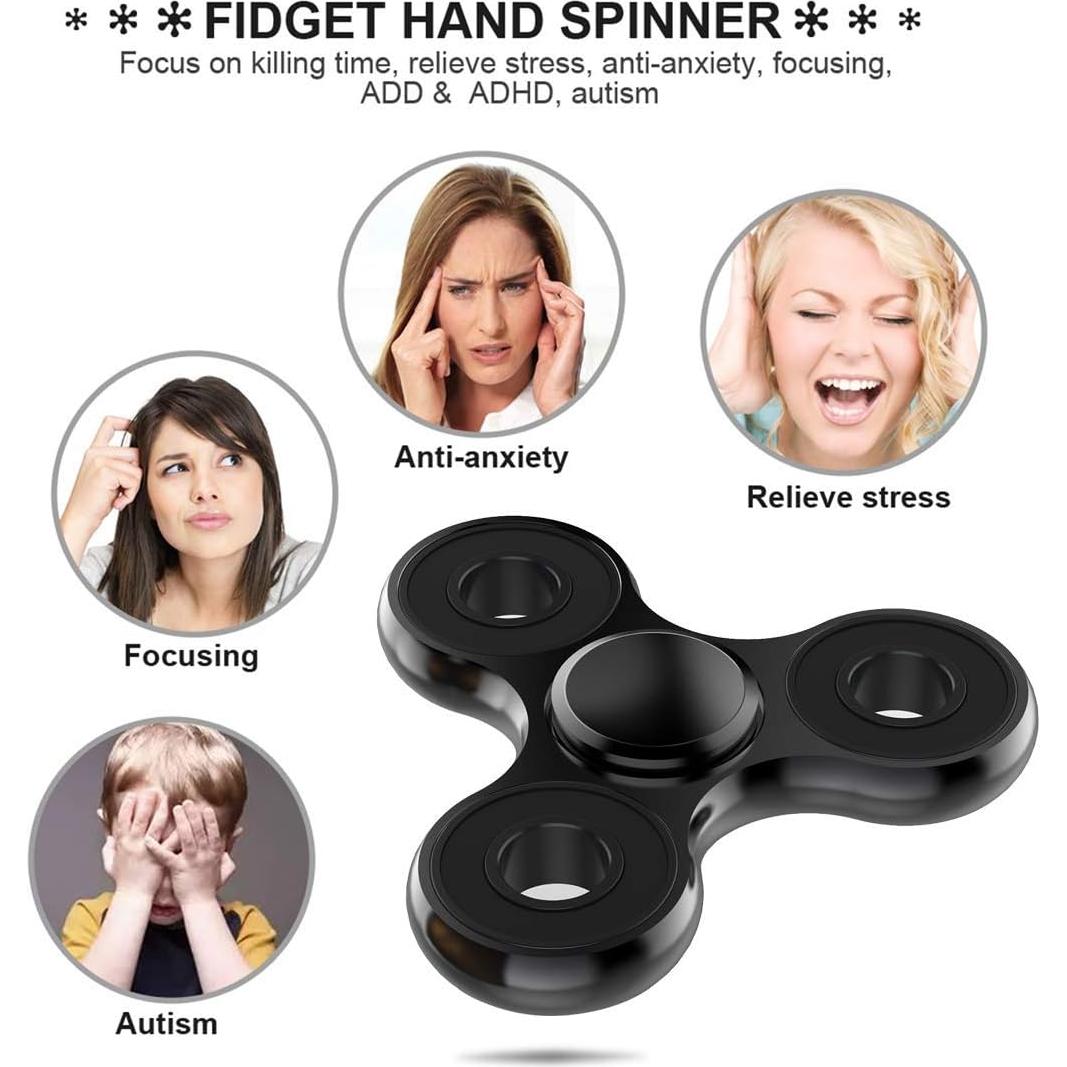 Fidget Spinner ATESSON Metal Negro Alivio Estrés 59g