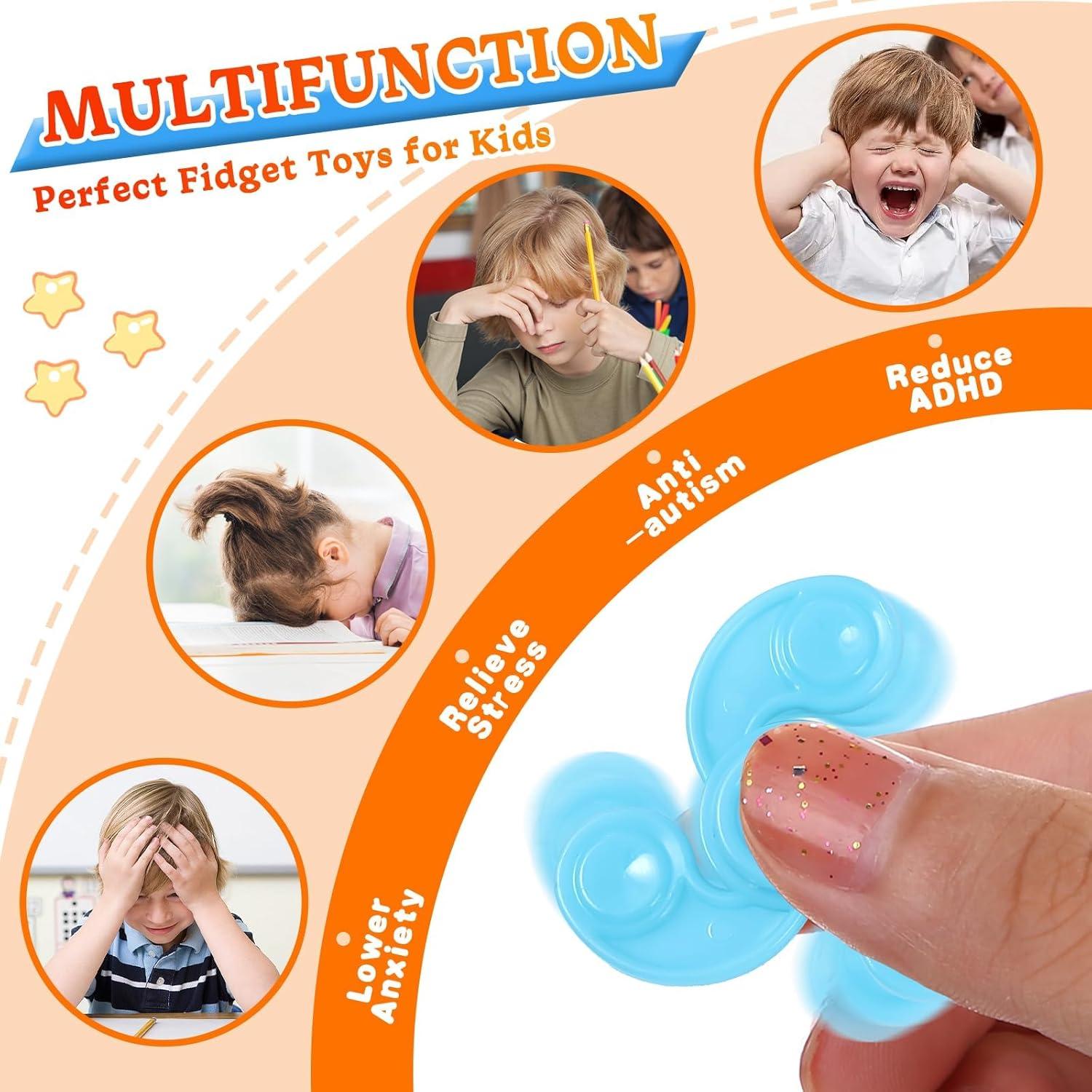 SCIONE 50 Pcs Mini Fidget Spinners Juguetes para Niños