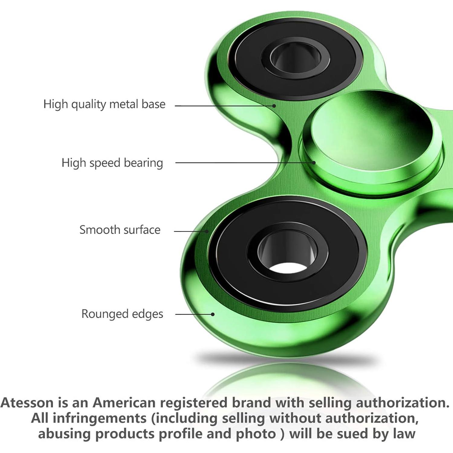 Fidget Spinner ATESSON Metal Aluminio 12,7 cm Antiestrés