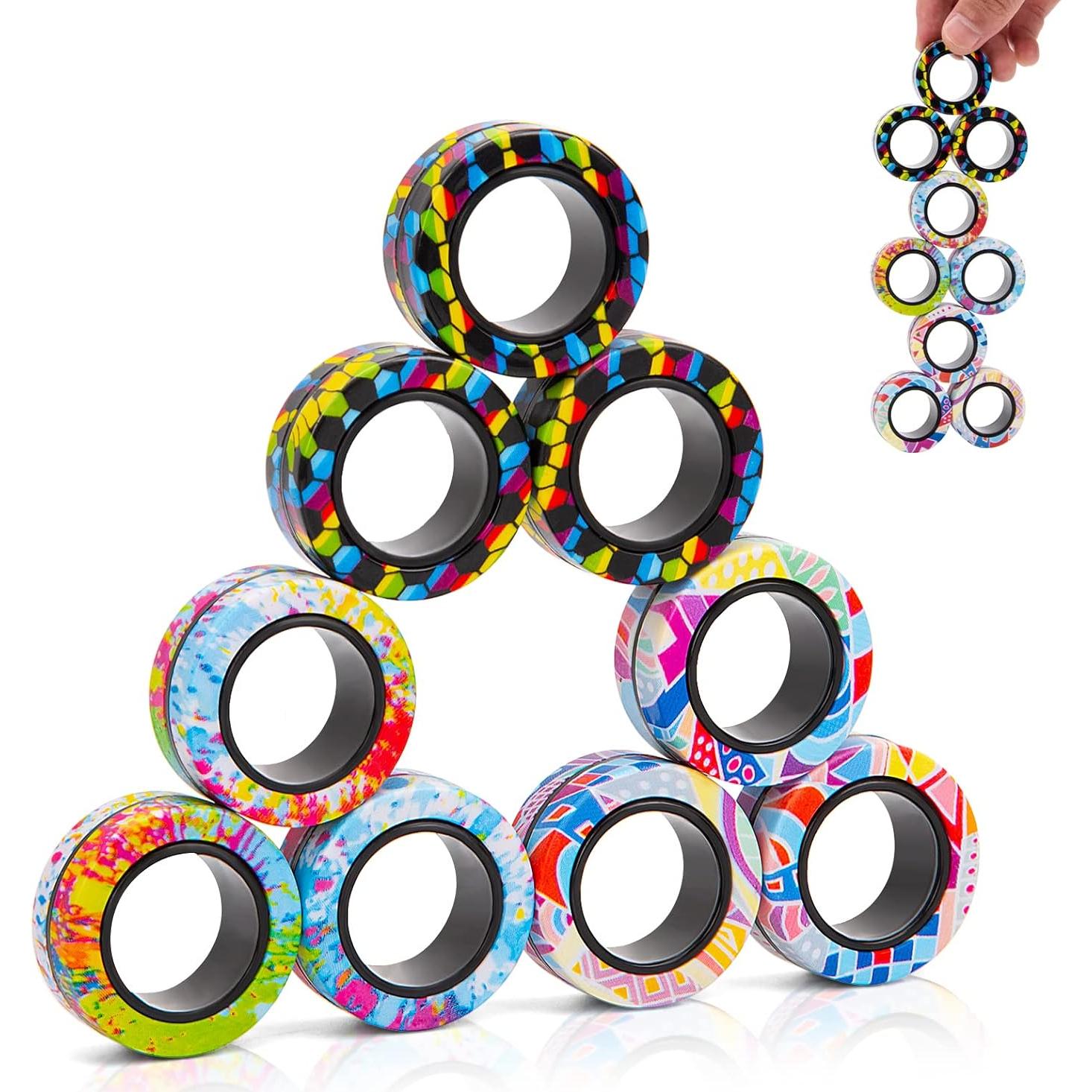 Juego de 9 Anillos Magnéticos Antiestrés YZ para Adultos y Niños