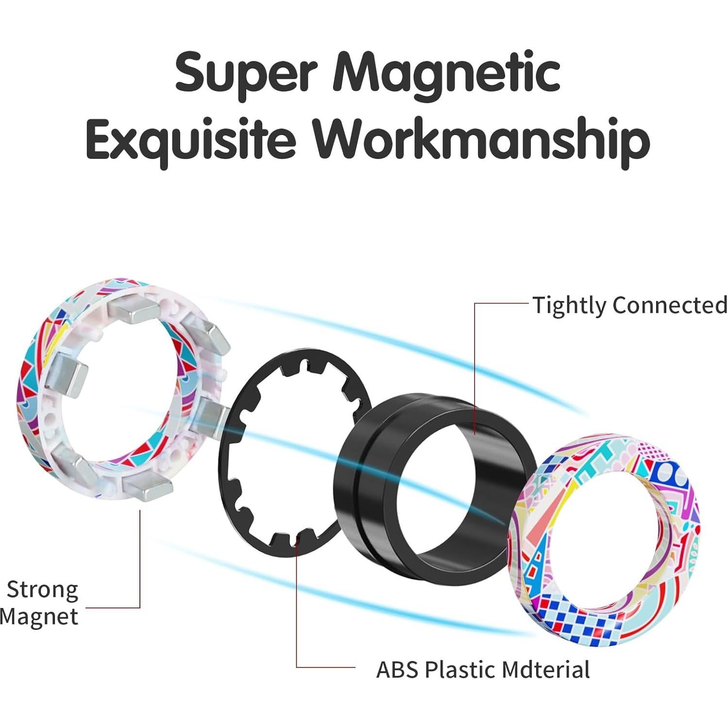 Juego de 9 Anillos Magnéticos Antiestrés YZ para Adultos y Niños