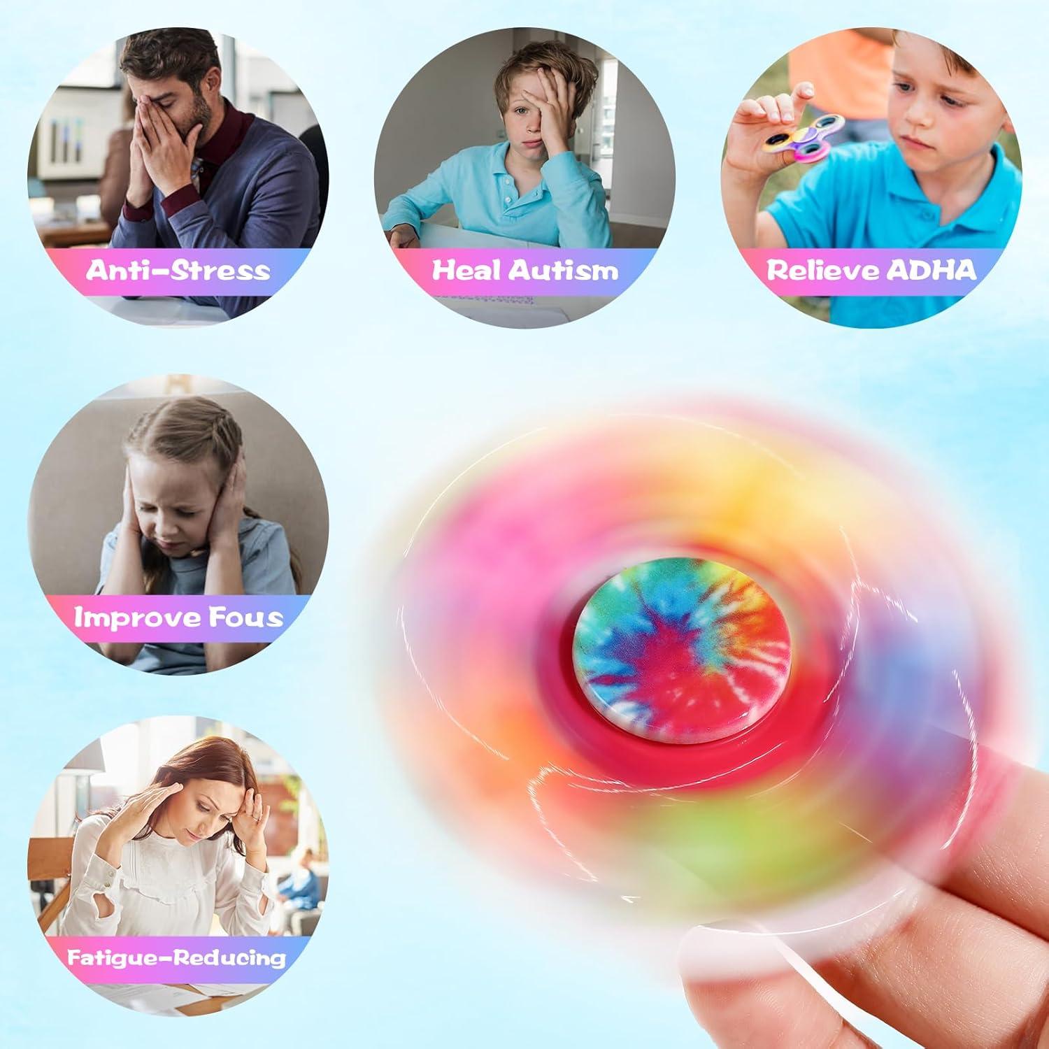 Set de 6 Fidget Spinners SCIONE Antiestrés para Niños