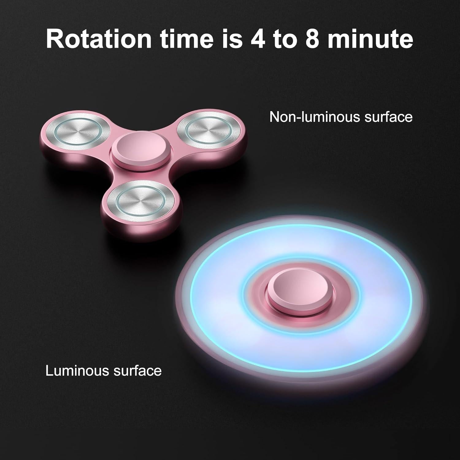 Fidget Spinner Isapral Rosa Metal Alivio Estrés 7,6 cm