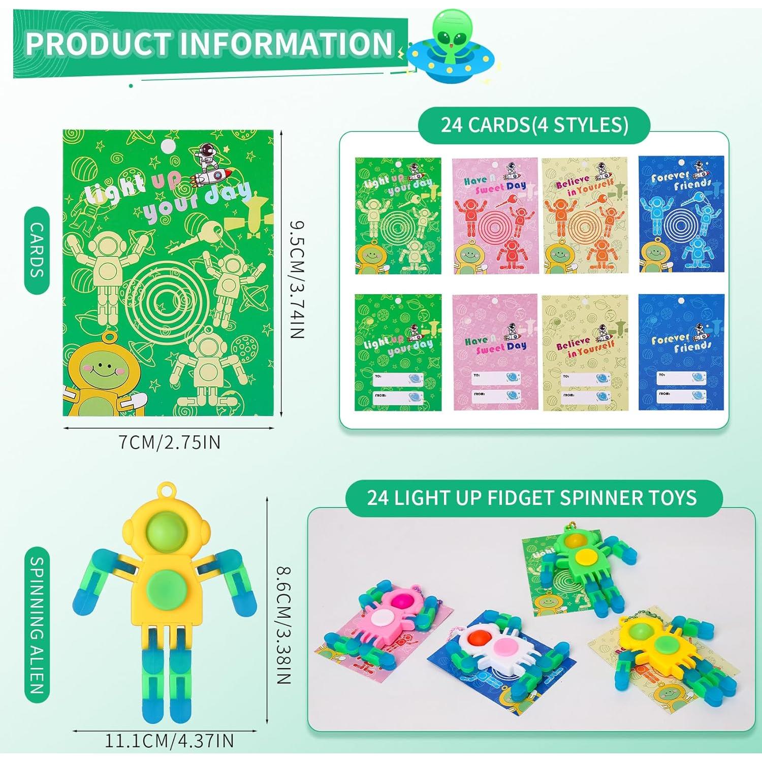 24 Piezas Spinners Fidget Llavero Brillantes DIY 3 en 1
