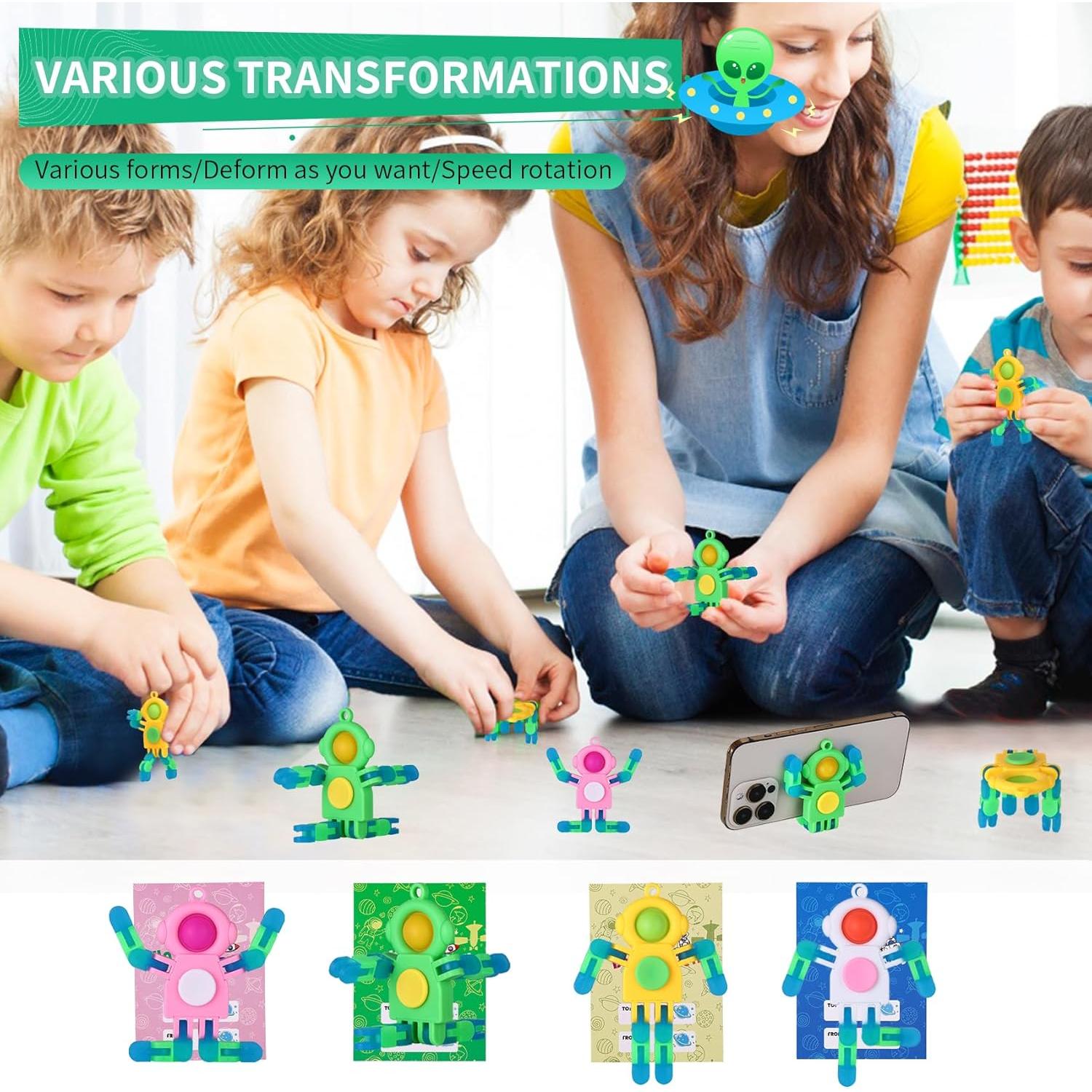 24 Piezas Spinners Fidget Llavero Brillantes DIY 3 en 1