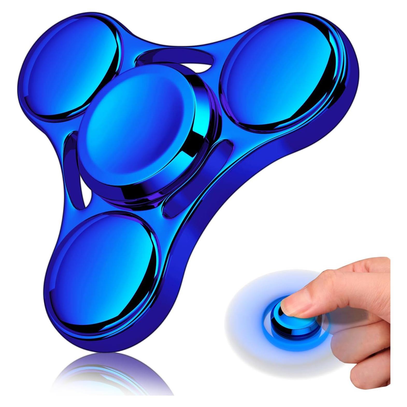 Spinner Fidget Metálico AUKARENY Azul Alivio Estrés 6.1 cm