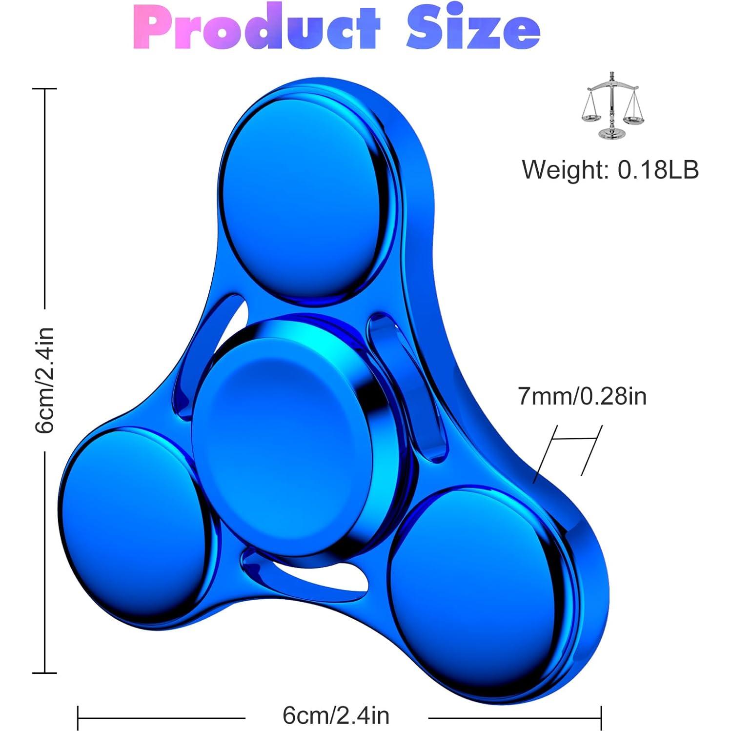 Spinner Fidget Metálico AUKARENY Azul Alivio Estrés 6.1 cm