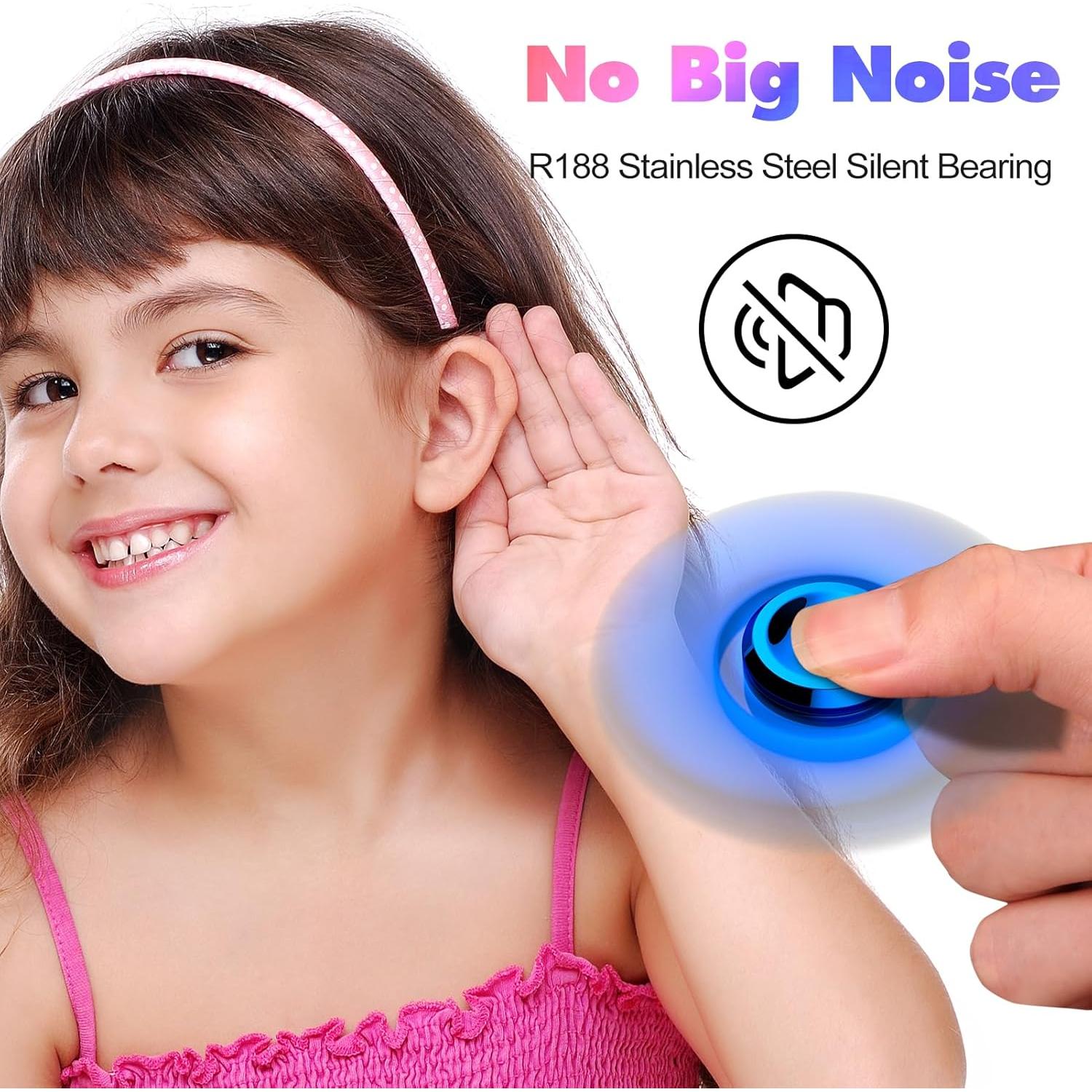 Spinner Fidget Metálico AUKARENY Azul Alivio Estrés 6.1 cm