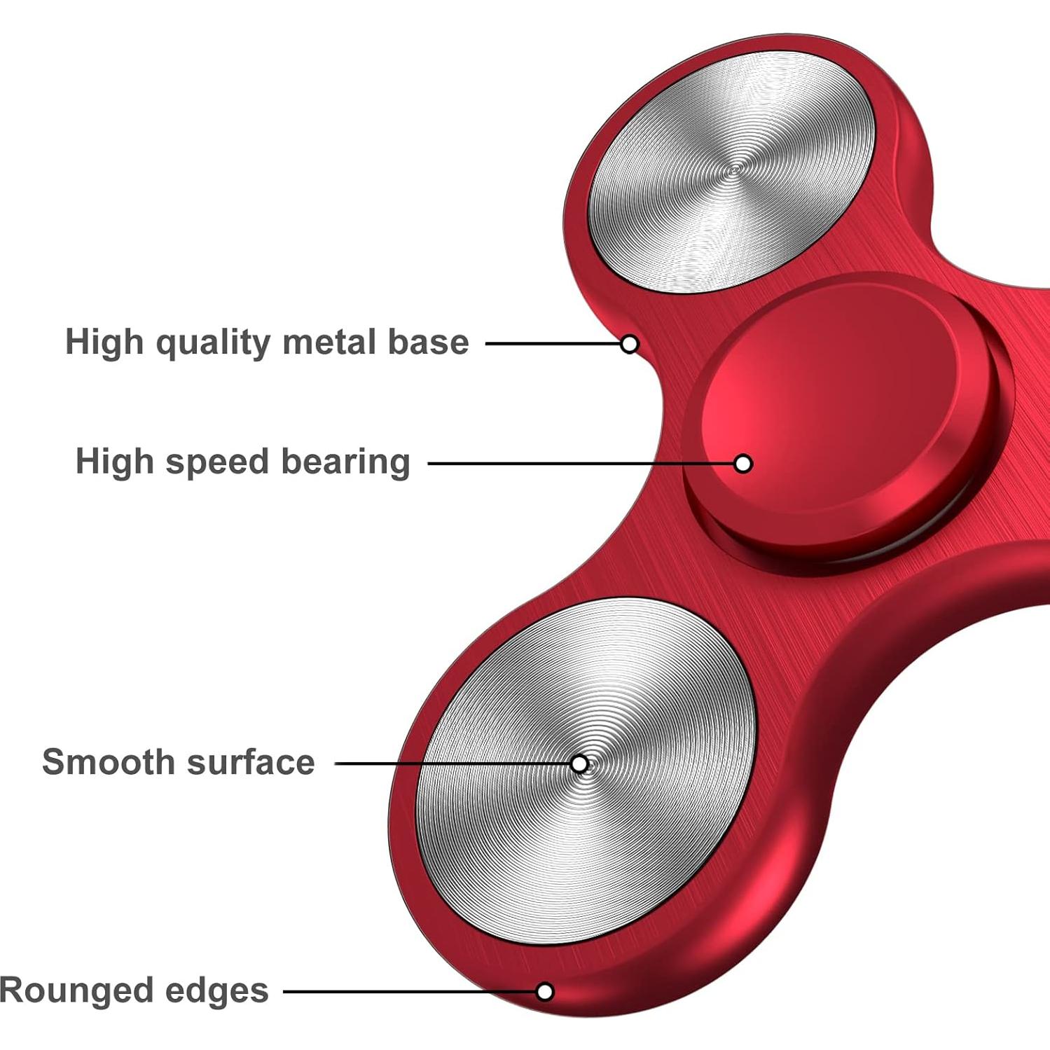 Fidget Spinner ATESSON Rojo Acero Inoxidable Alta Velocidad