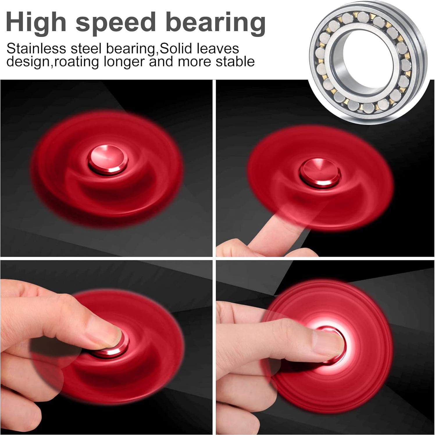 Fidget Spinner ATESSON Rojo Acero Inoxidable Alta Velocidad