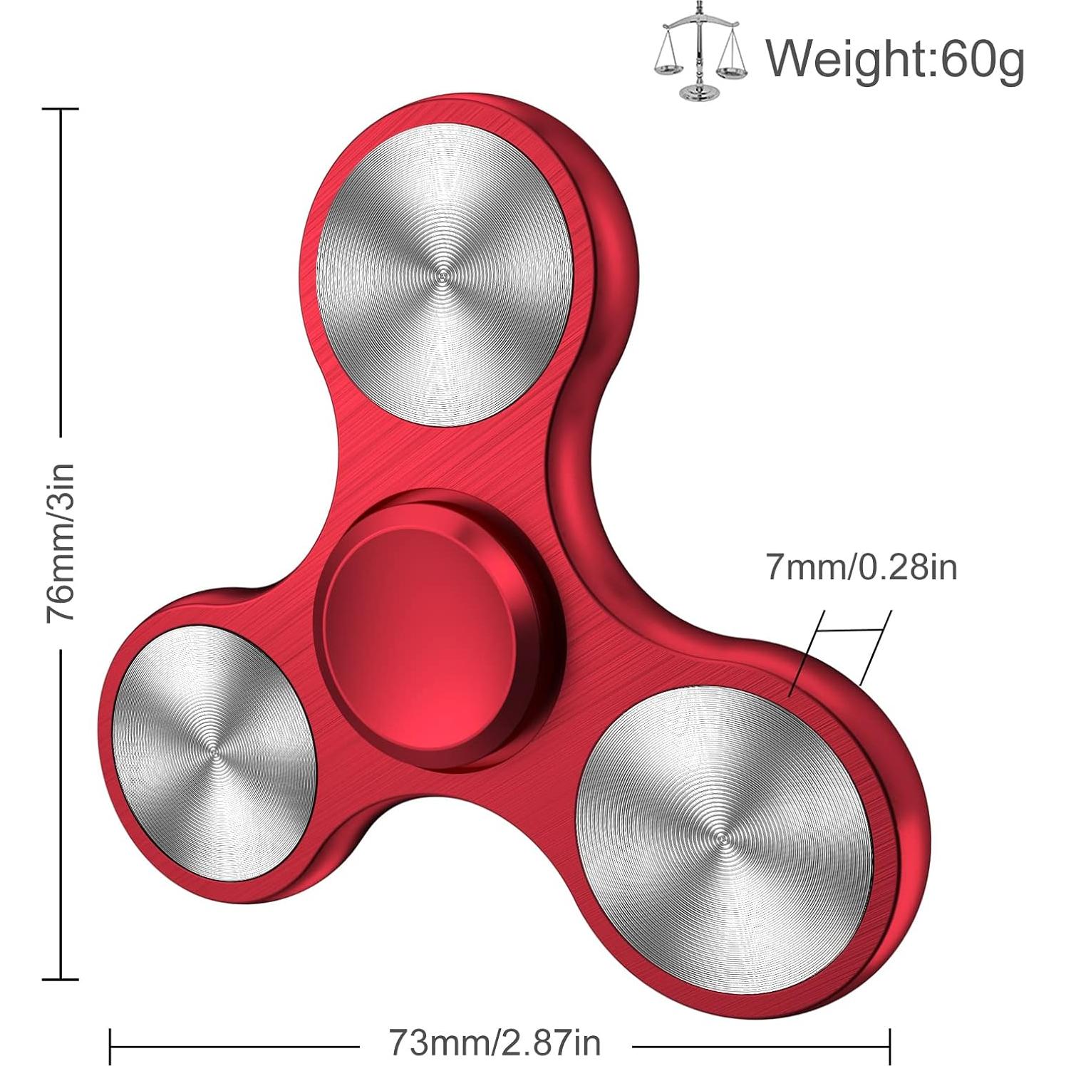 Fidget Spinner ATESSON Rojo Acero Inoxidable Alta Velocidad