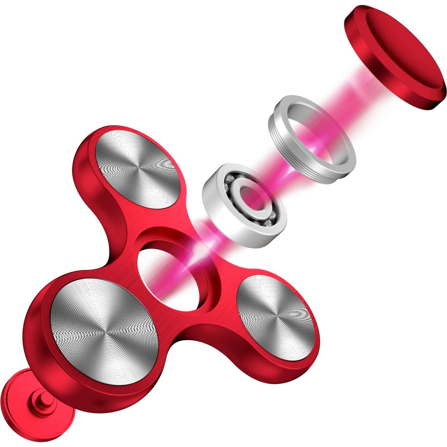 Fidget Spinner ATESSON Rojo Acero Inoxidable Alta Velocidad