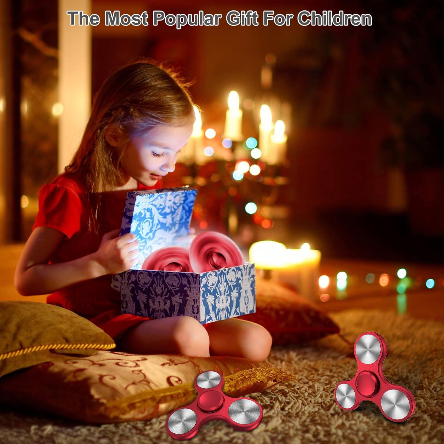 Fidget Spinner ATESSON Rojo Acero Inoxidable Alta Velocidad