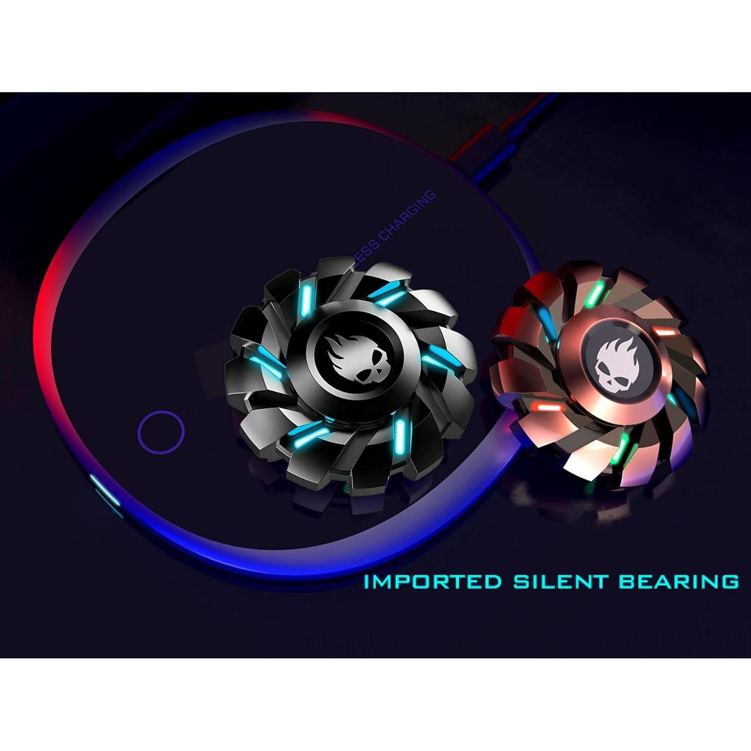 Spinner Antiestrés YIJO Negro Brillante en la Oscuridad