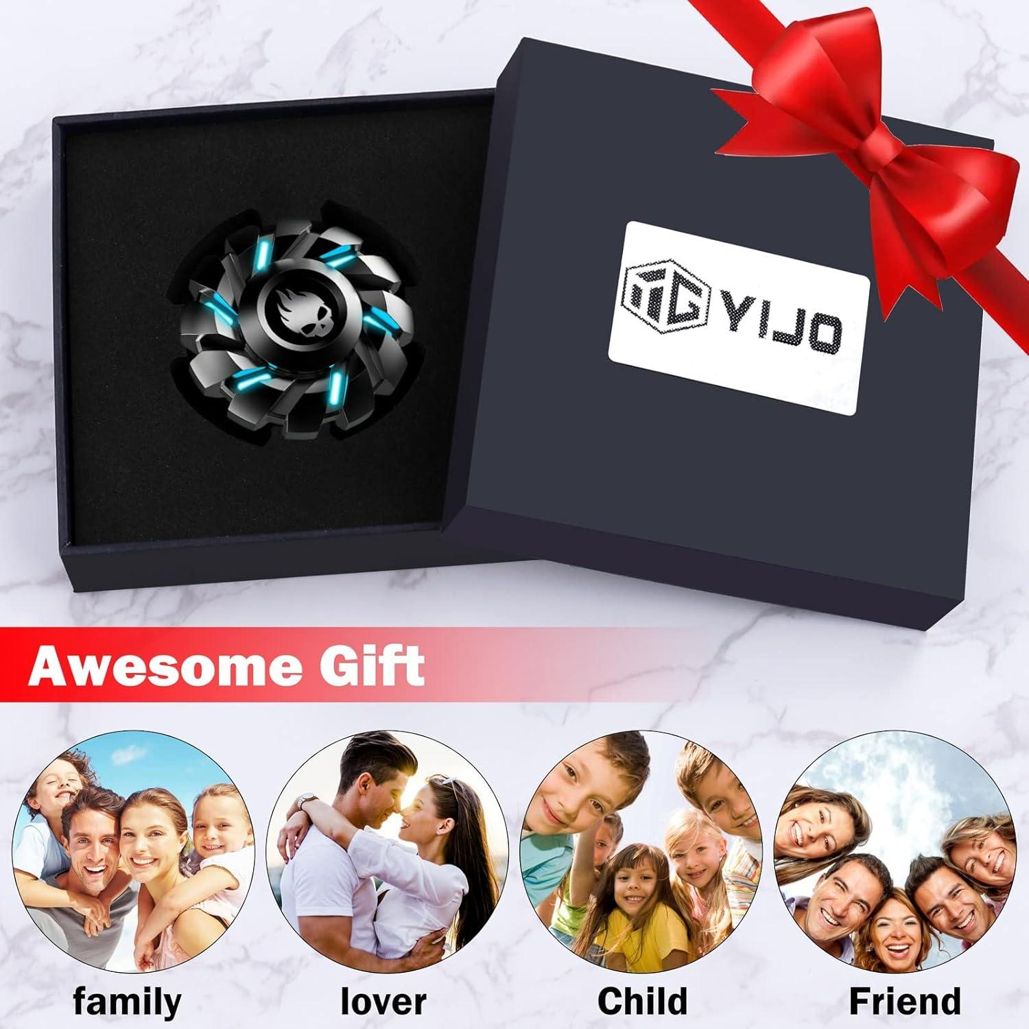 Spinner Antiestrés YIJO Negro Brillante en la Oscuridad