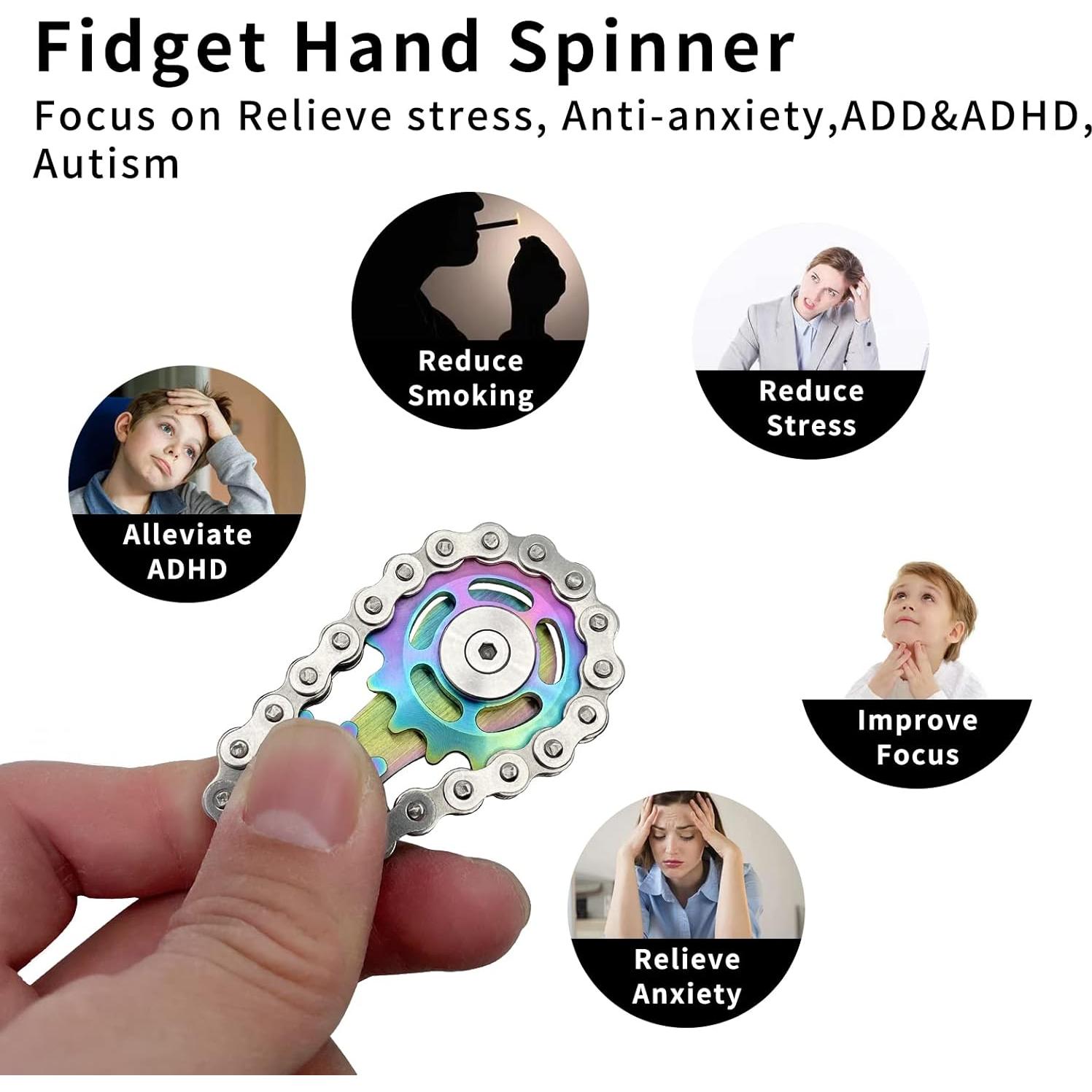 Spinner Fidget de Engranaje de Cadena MKZIUI Colorido