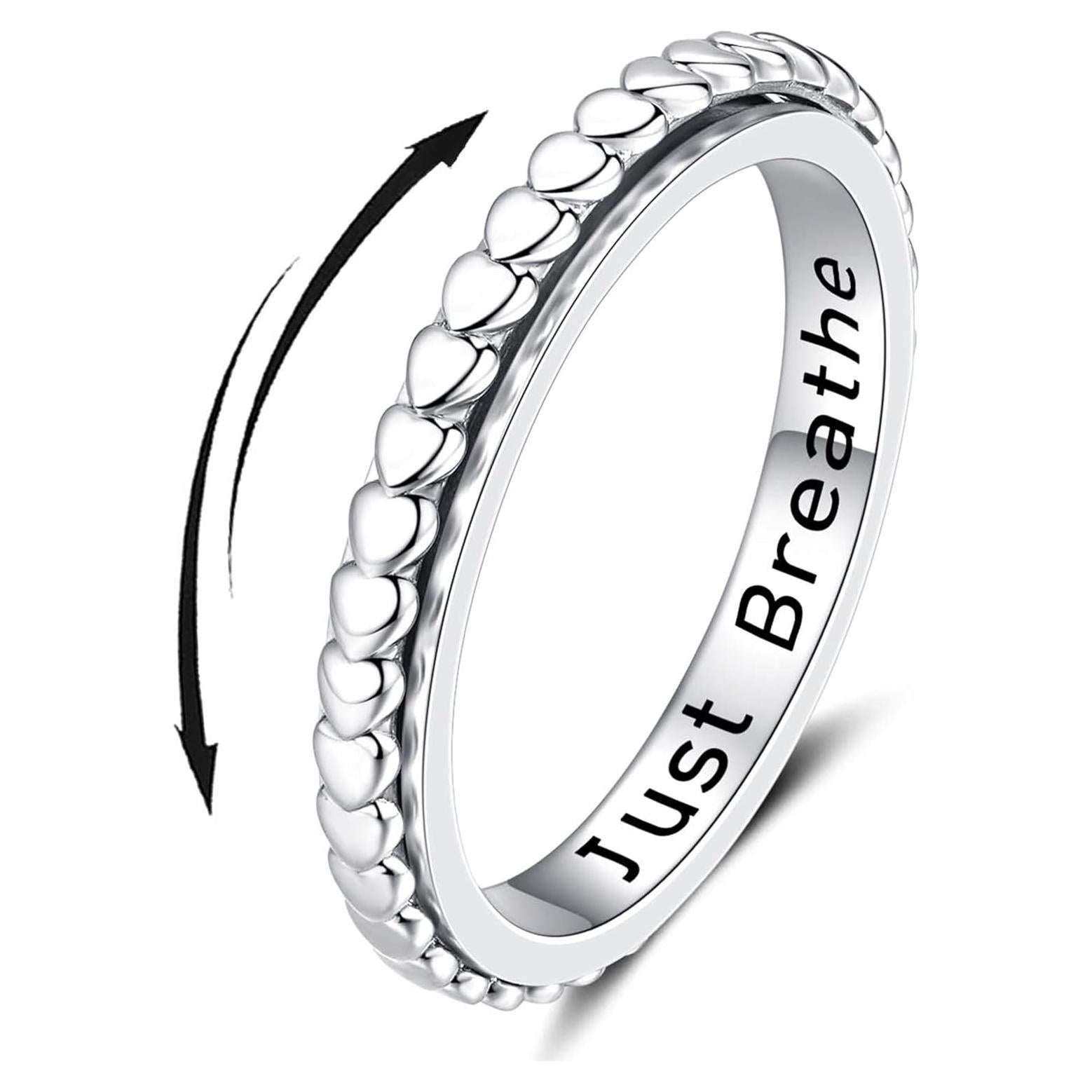 Anillo Antiestrés Giratorio Plata Esterlina 925 para Mujeres