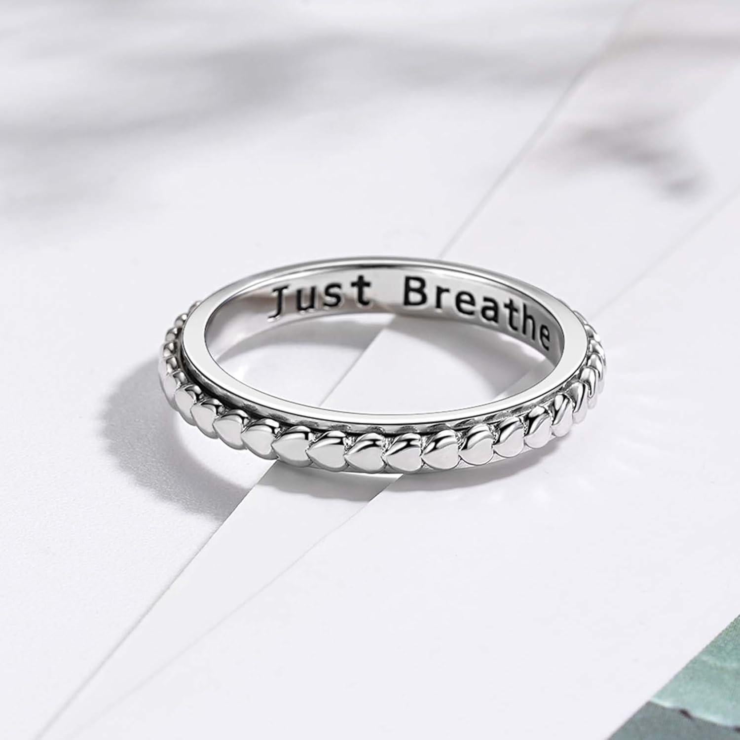 Anillo Antiestrés Giratorio Plata Esterlina 925 para Mujeres