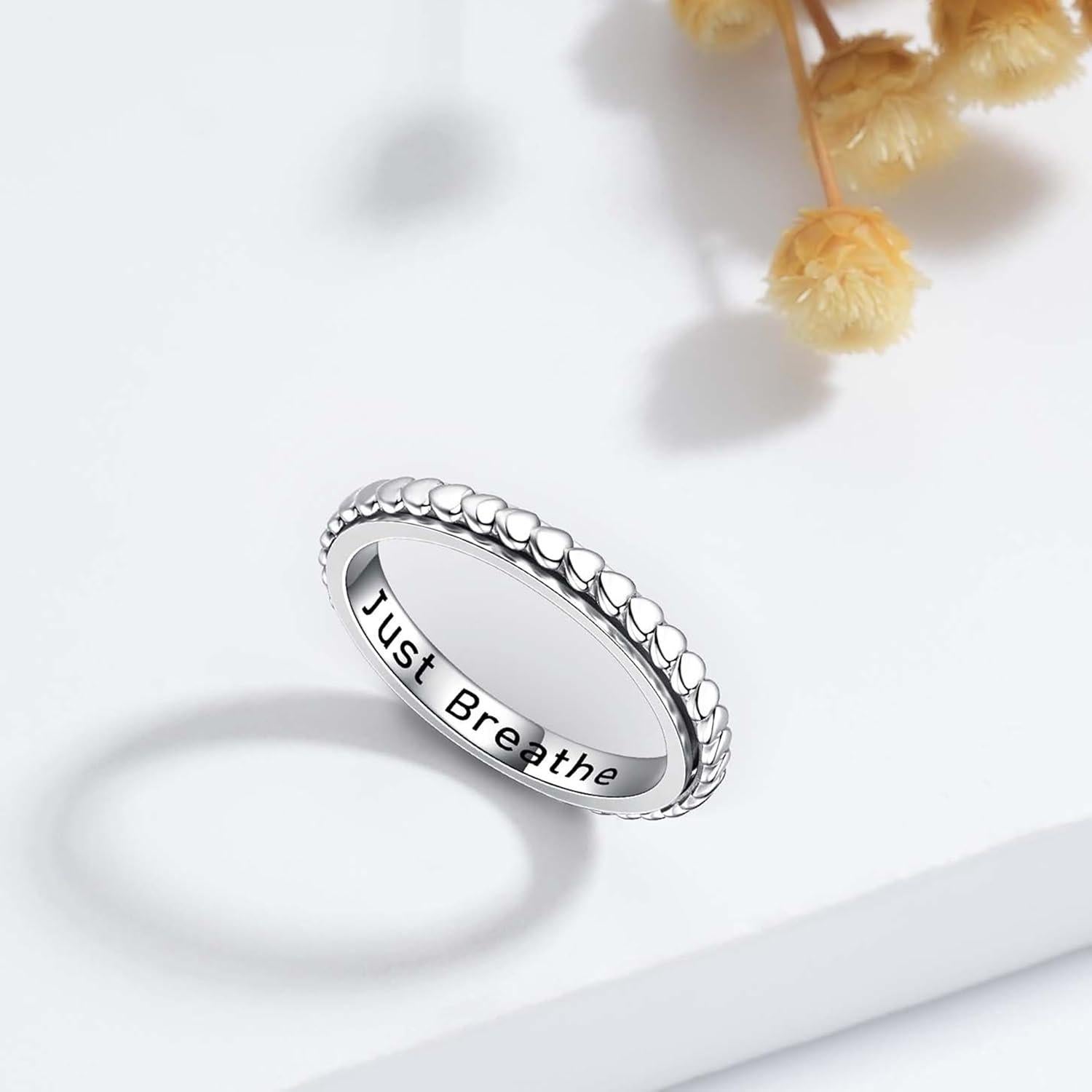 Anillo Antiestrés Giratorio Plata Esterlina 925 para Mujeres