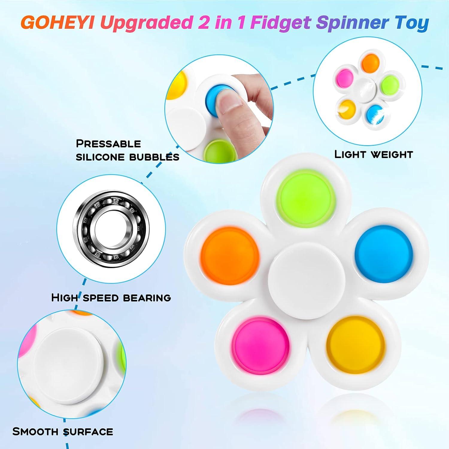 Paquete de 6 Fidget Spinners GOHEYI Alivio Estrés Multicolor
