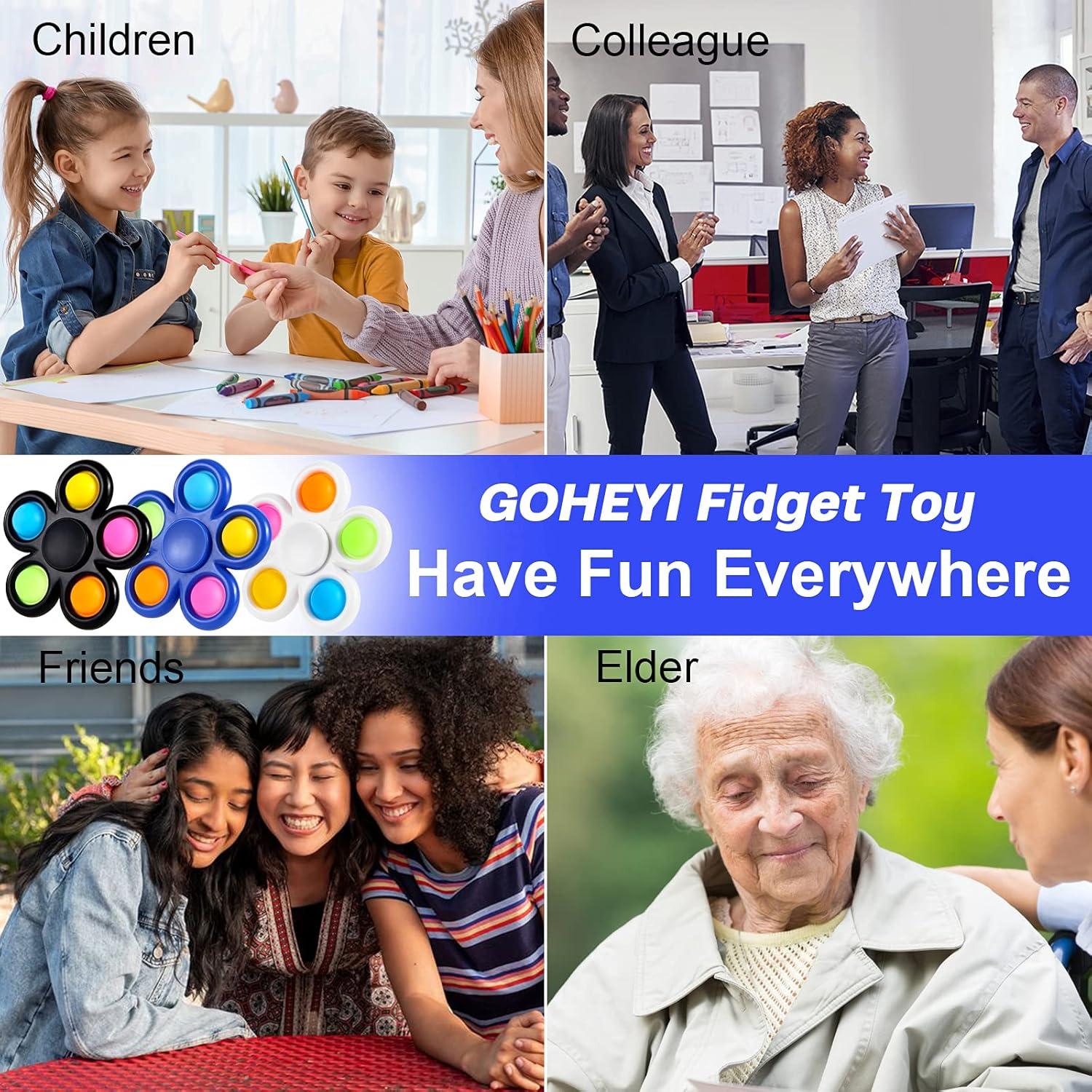 Paquete de 6 Fidget Spinners GOHEYI Alivio Estrés Multicolor