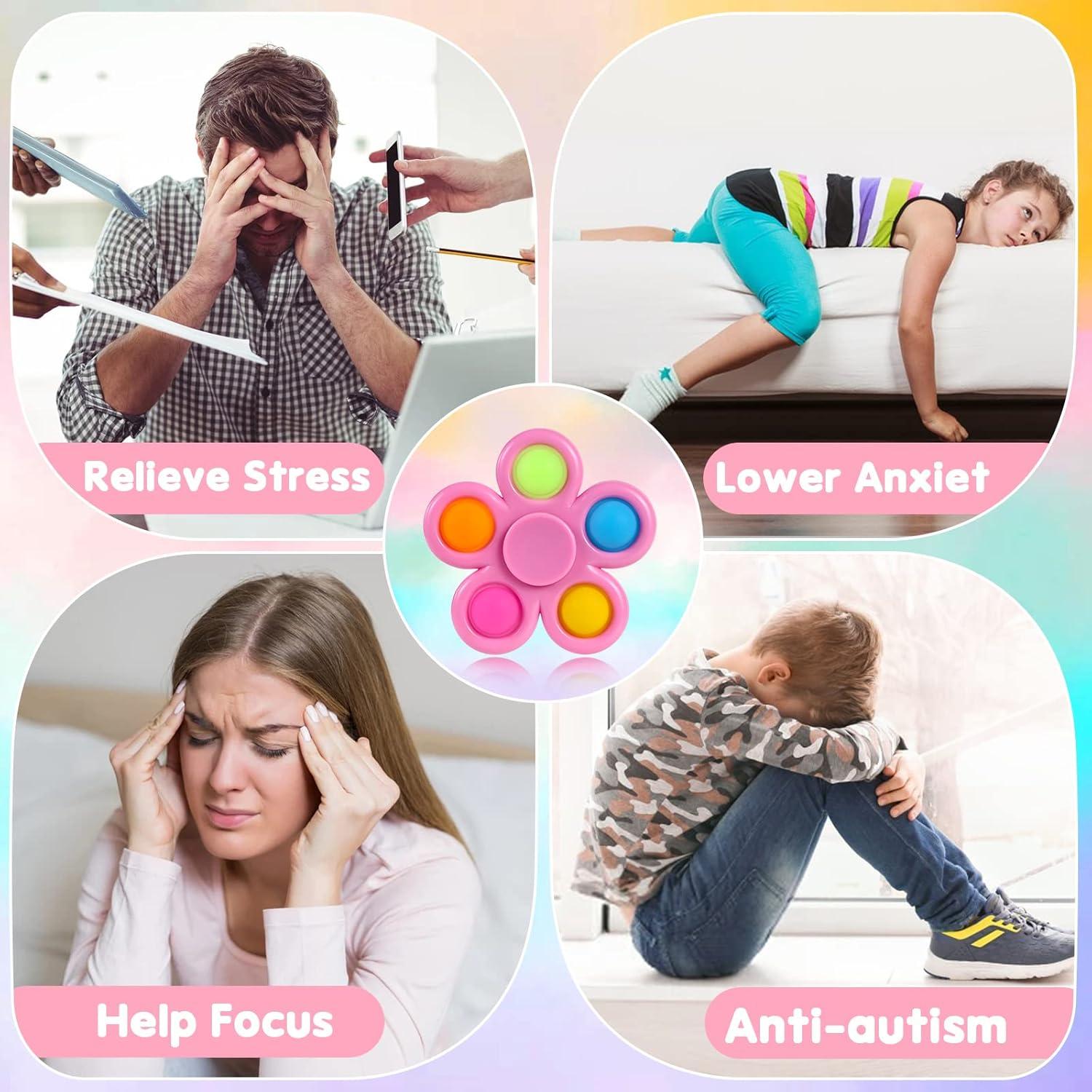 Paquete de 6 Fidget Spinners GOHEYI Alivio Estrés Multicolor