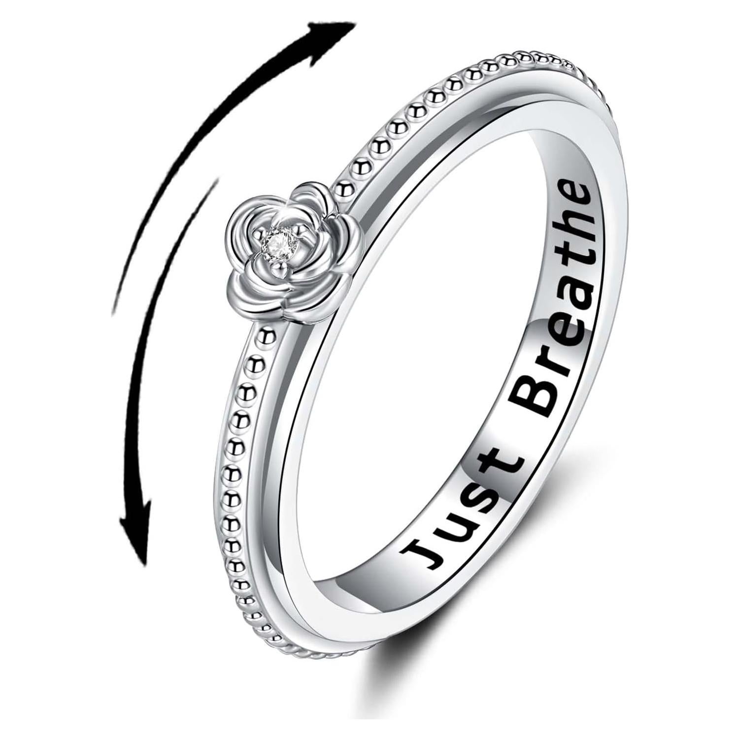Anillo Fidget ReBest Plata Esterlina 925 Alivio Estrés 7
