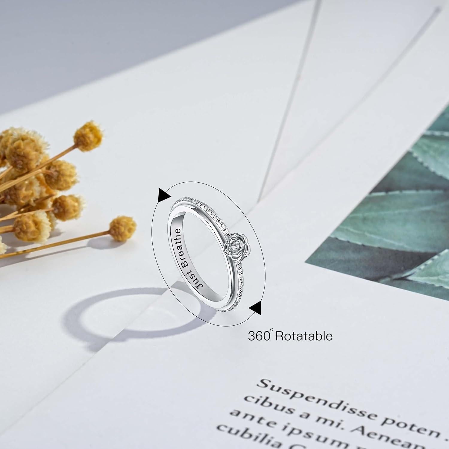 Anillo Fidget ReBest Plata Esterlina 925 Alivio Estrés 7