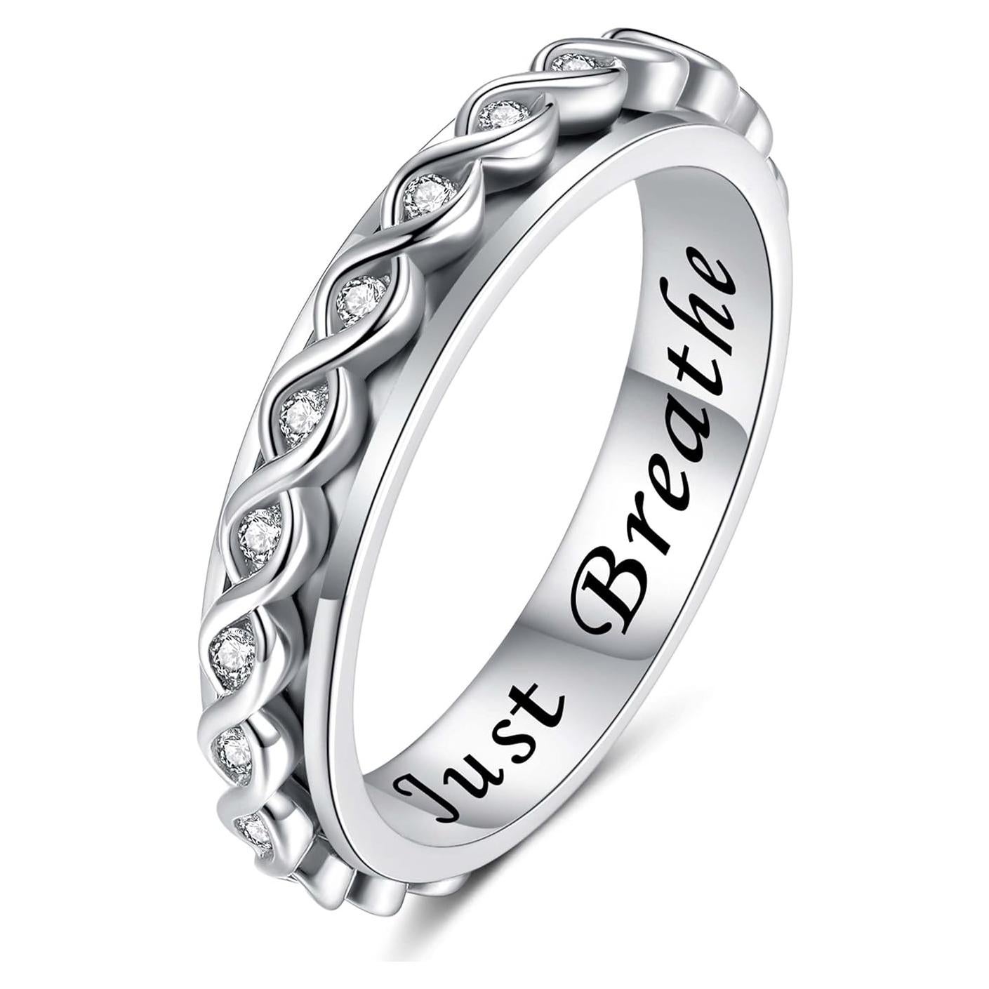 Anillo Fidget Spinner ReBest Plata Esterlina 925 para Ansiedad